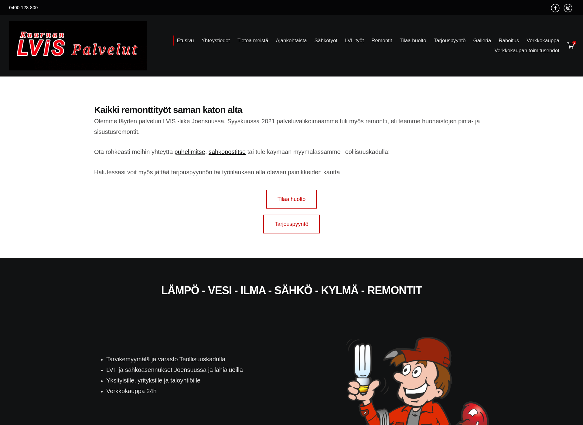 Screenshot for lvispalvelut.fi