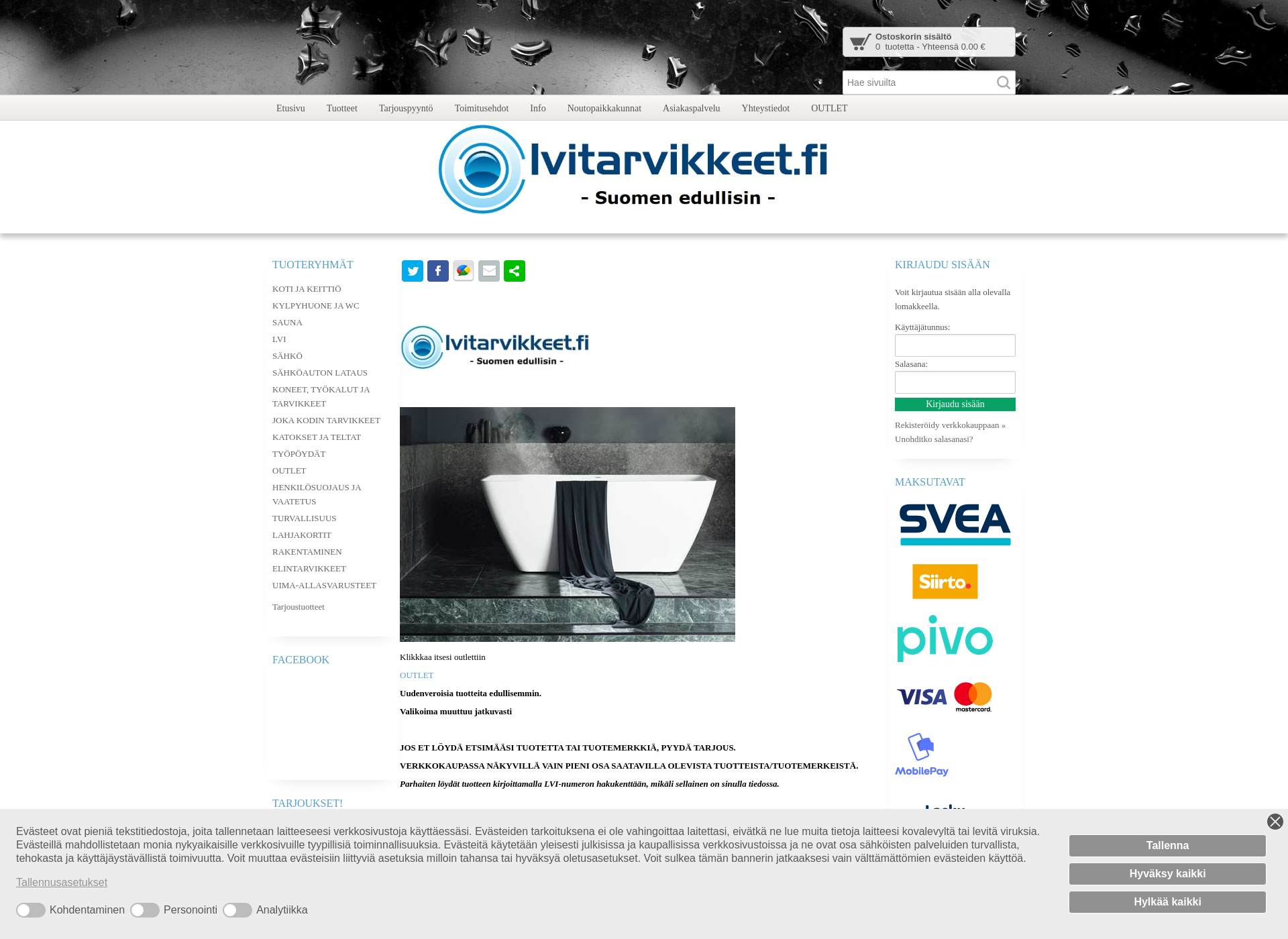 Skärmdump för lvitarvikkeet.fi