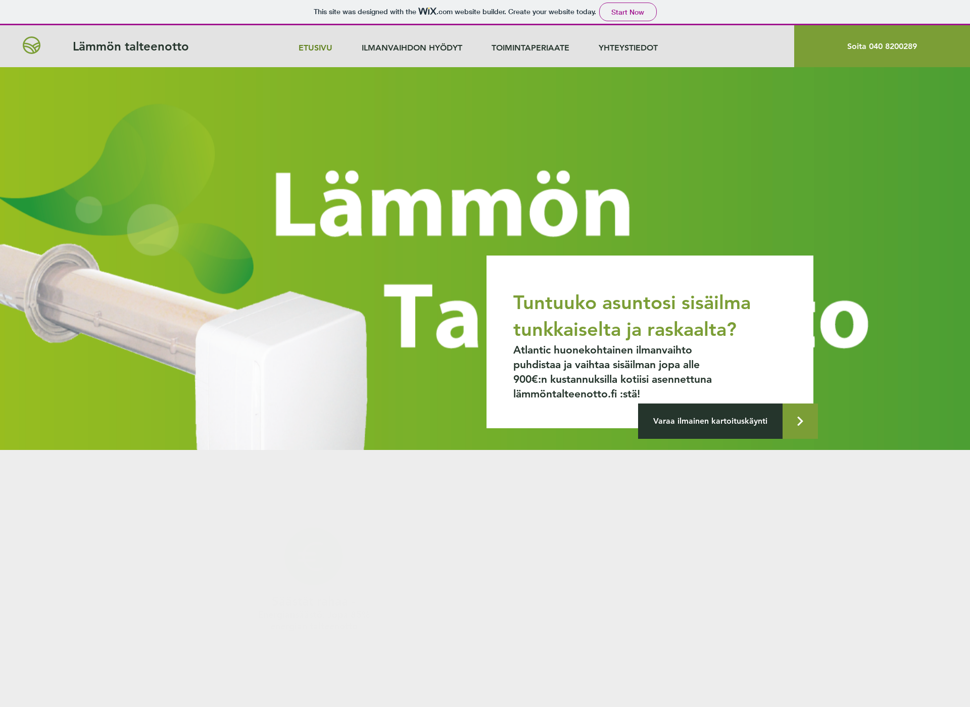 Screenshot for lämmöntalteenotto.fi