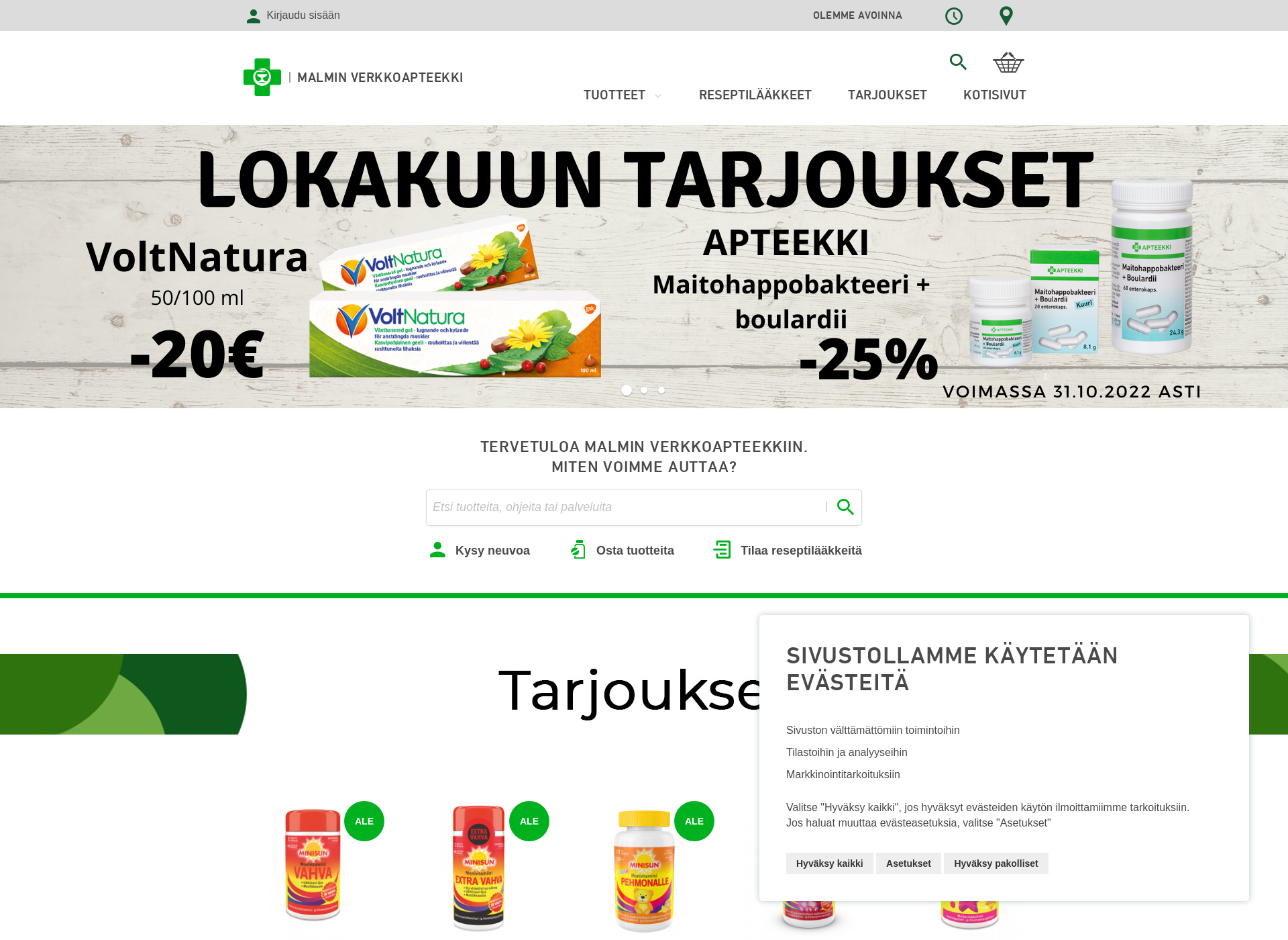 Skärmdump för lääkenetistä.fi