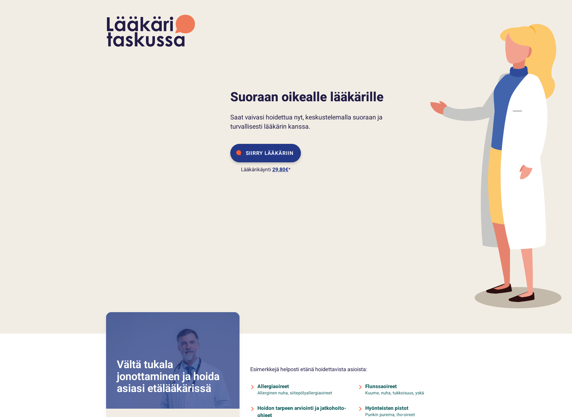 Screenshot for lääkäritaskussa.fi