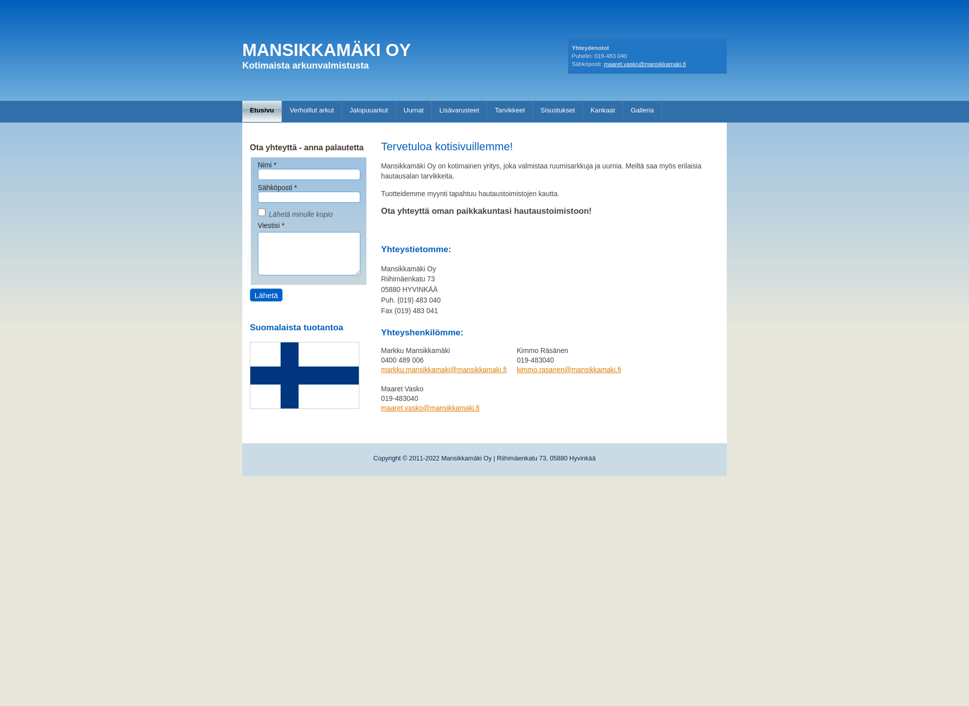 Skärmdump för m-arkku.fi