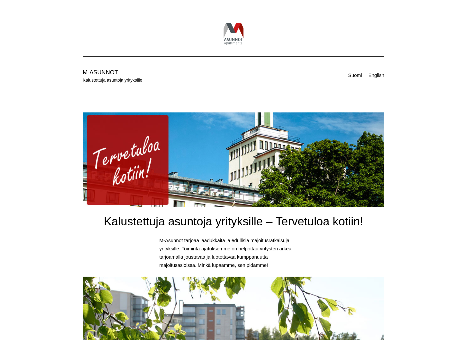 Skärmdump för m-asunnot.fi