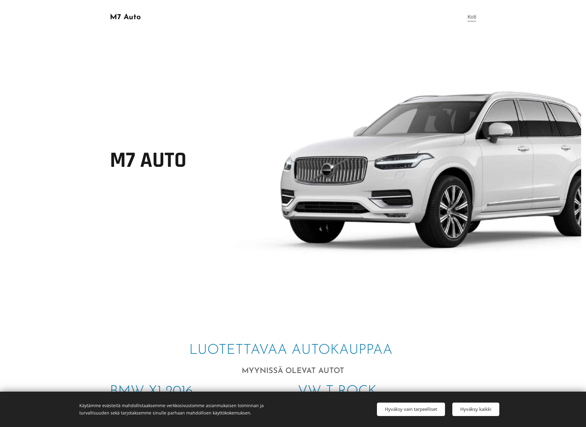 Skärmdump för m7auto.fi