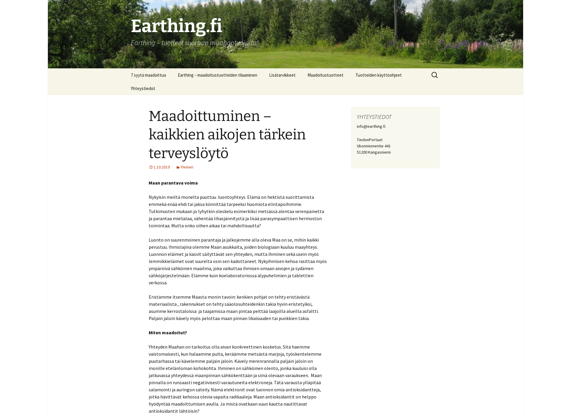 Näyttökuva maadoitus.fi