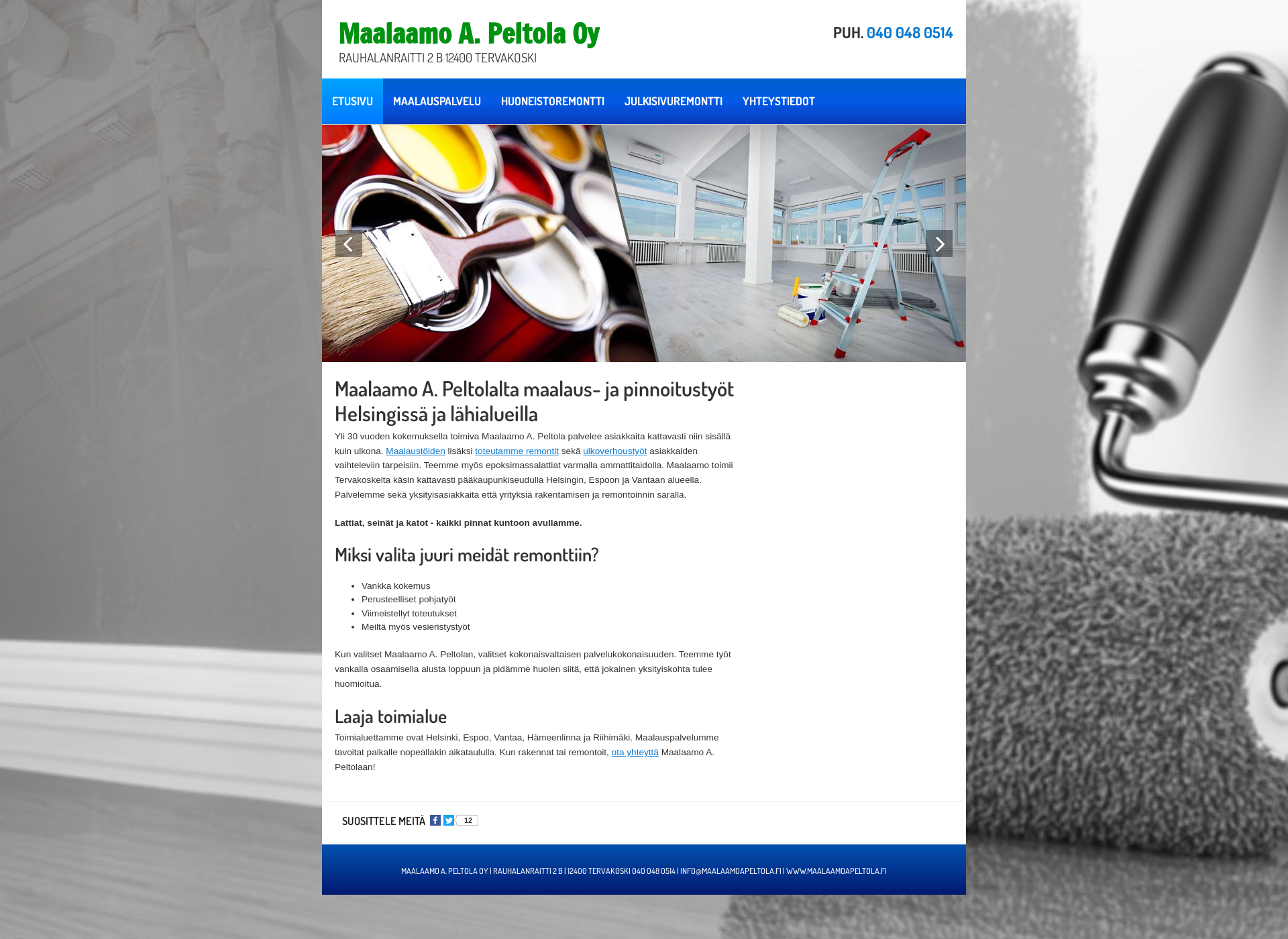 Screenshot for maalaamoapeltola.fi
