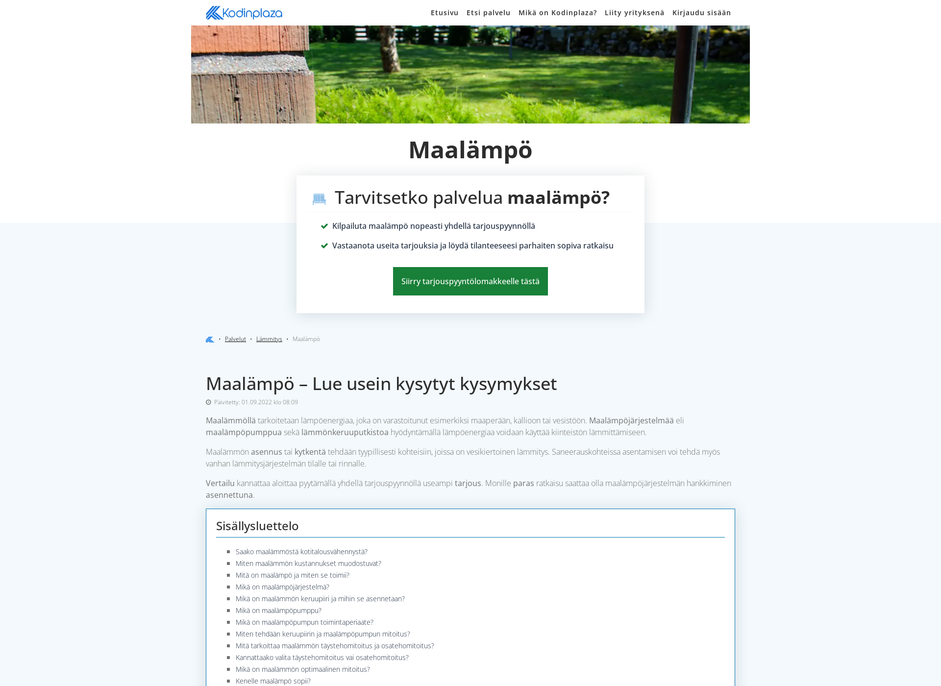 Screenshot for maalampohinta.fi