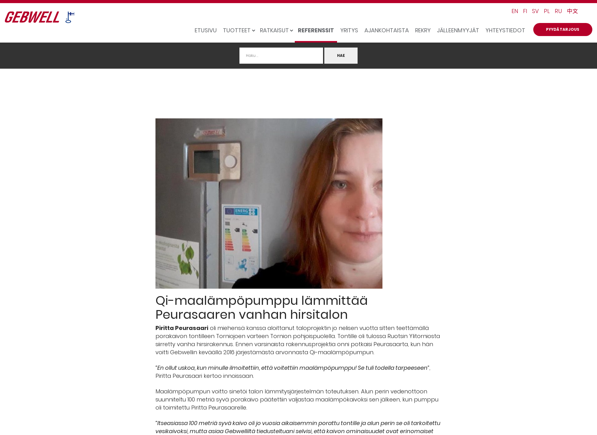 Skärmdump för maalampolappi.fi
