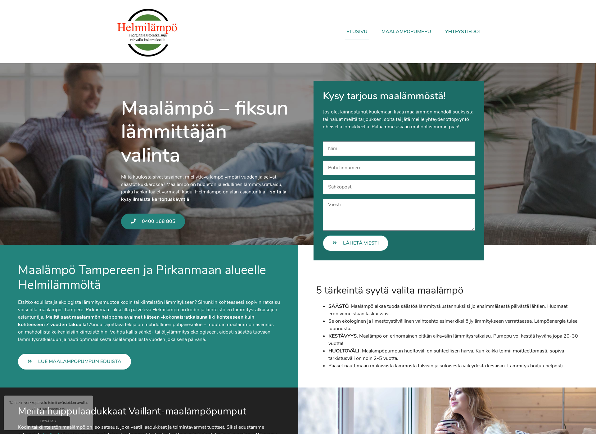 Screenshot for maalampopumpputampere.fi