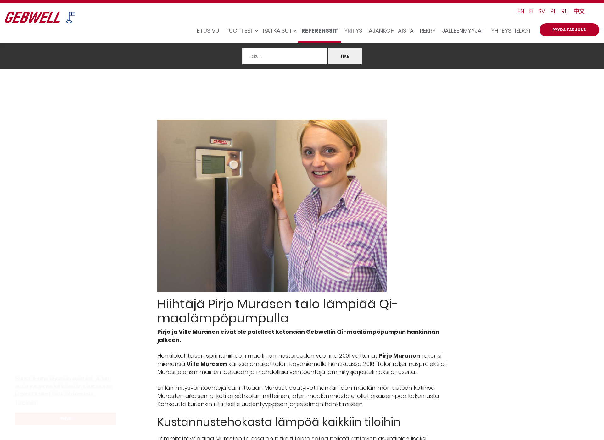 Skärmdump för maalamporovaniemi.fi