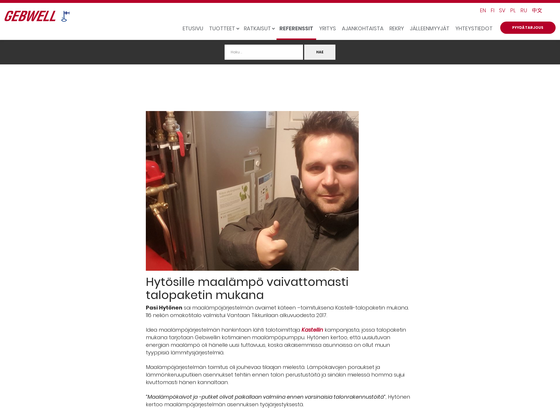 Skärmdump för maalampovantaa.fi