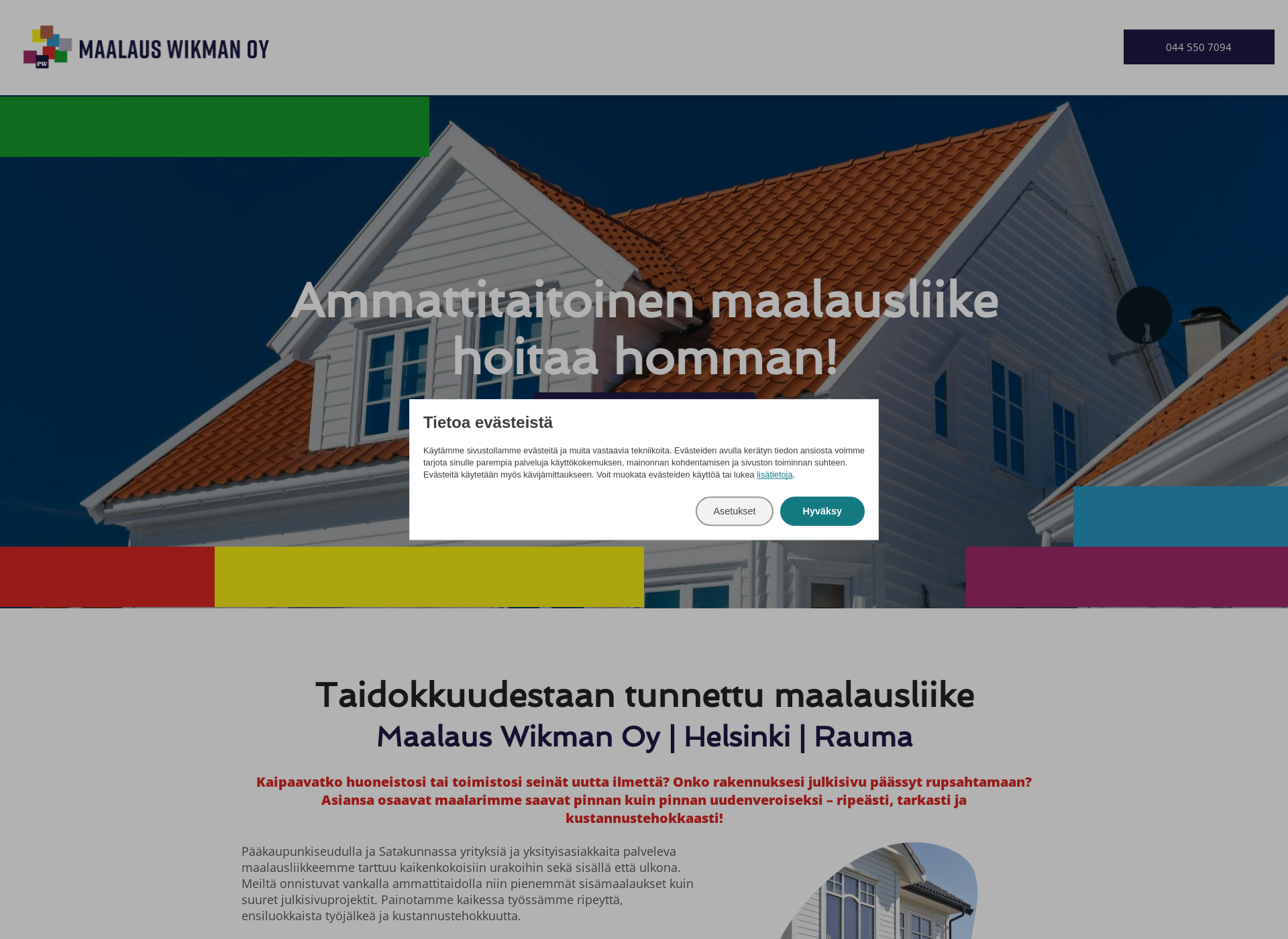 Screenshot for maalausliikehelsinki.fi