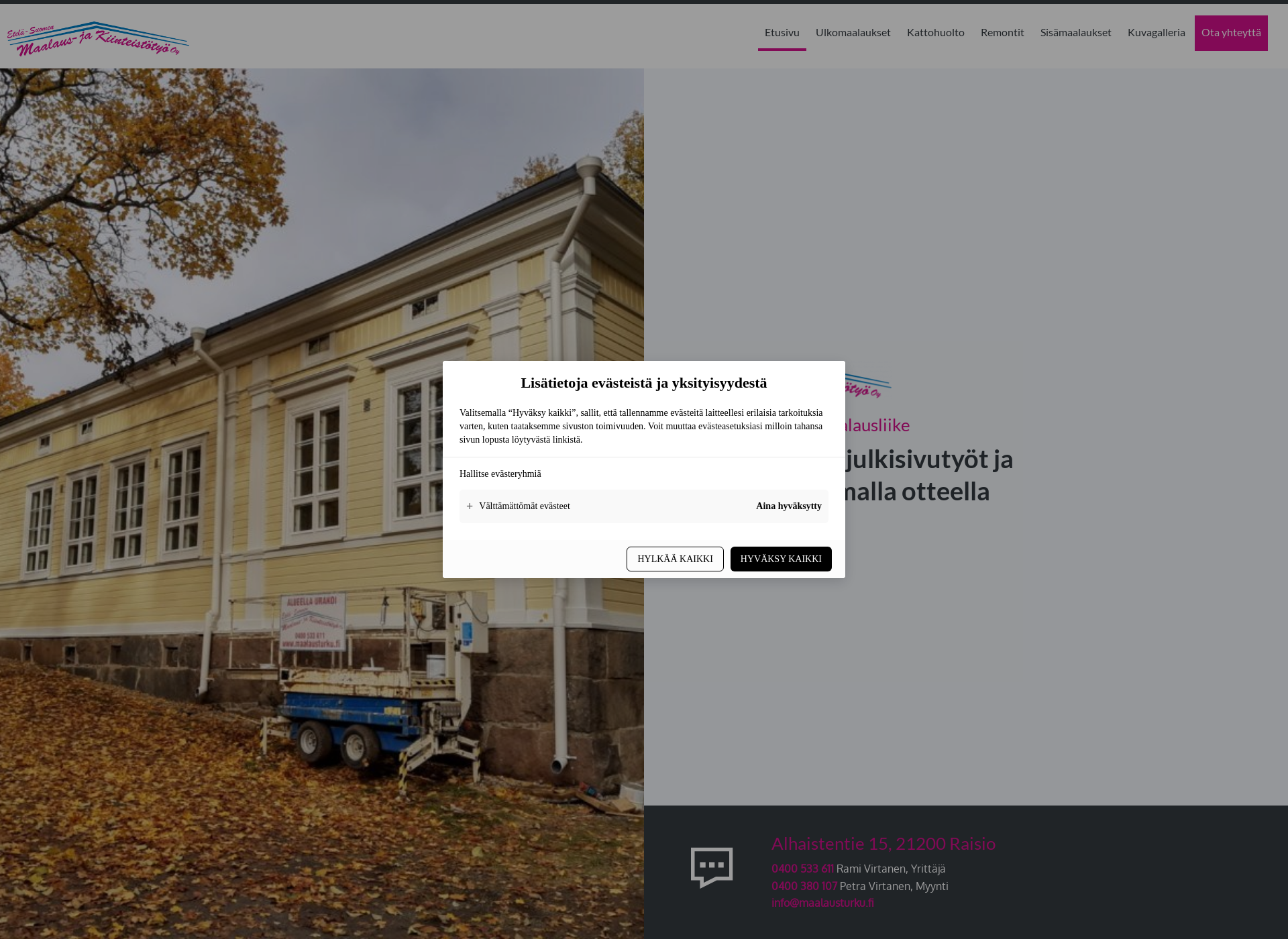 Screenshot for maalausturku.fi