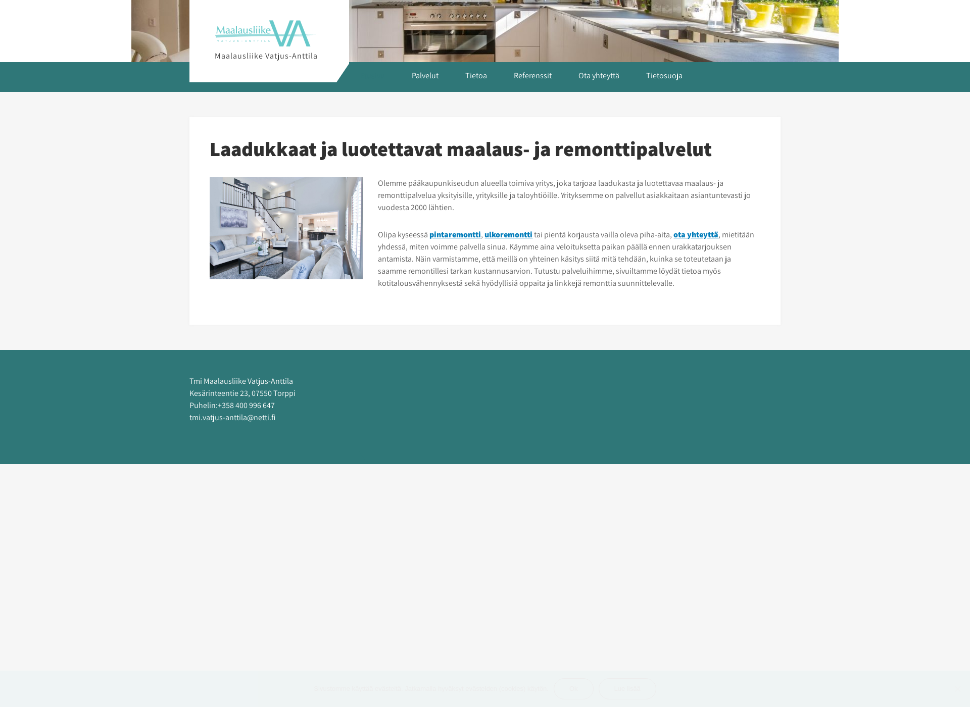 Screenshot for maalausva.fi