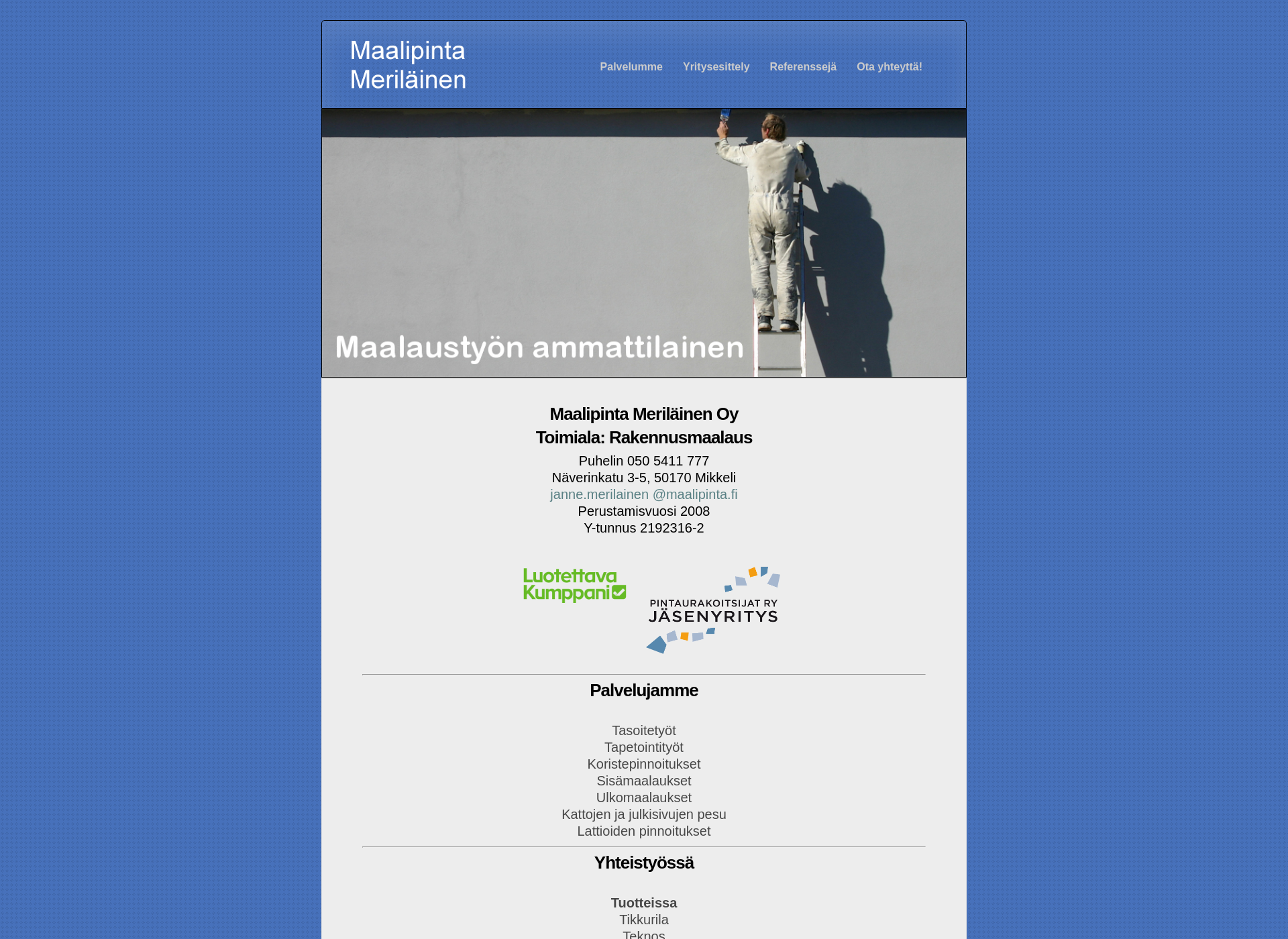 Screenshot for maalipinta.fi
