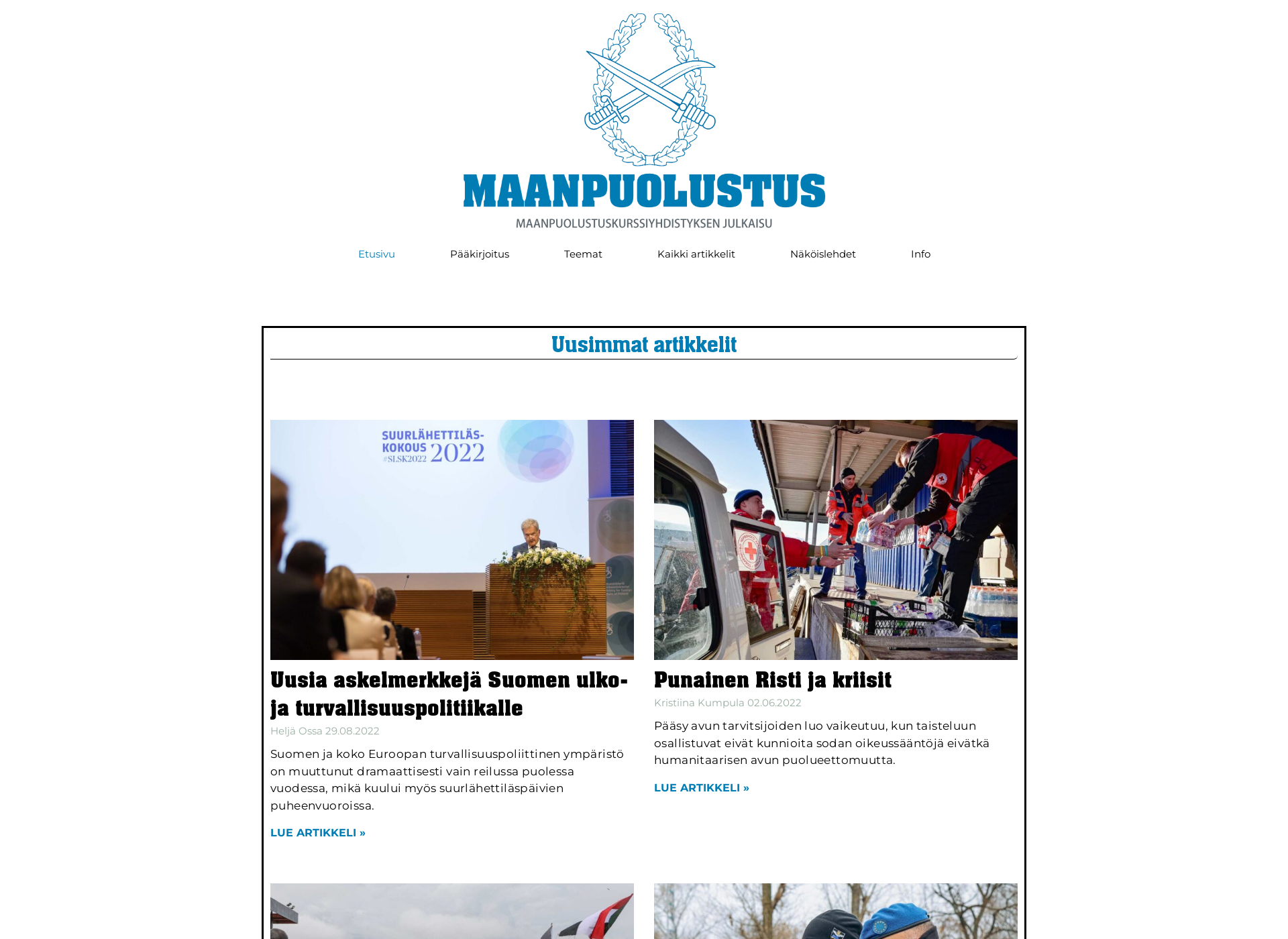Screenshot for maanpuolustus-lehti.fi