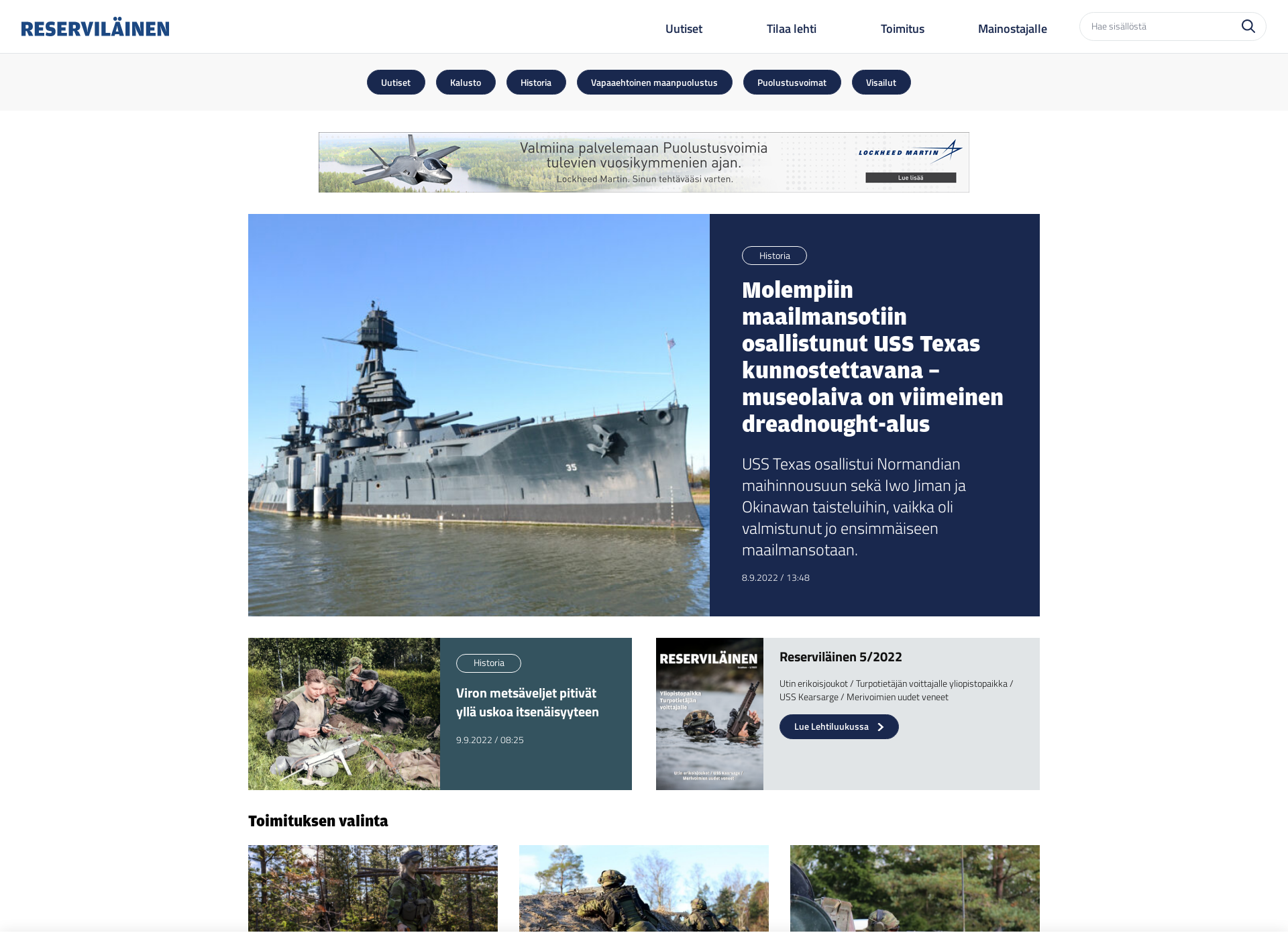 Screenshot for maanpuolustus.fi