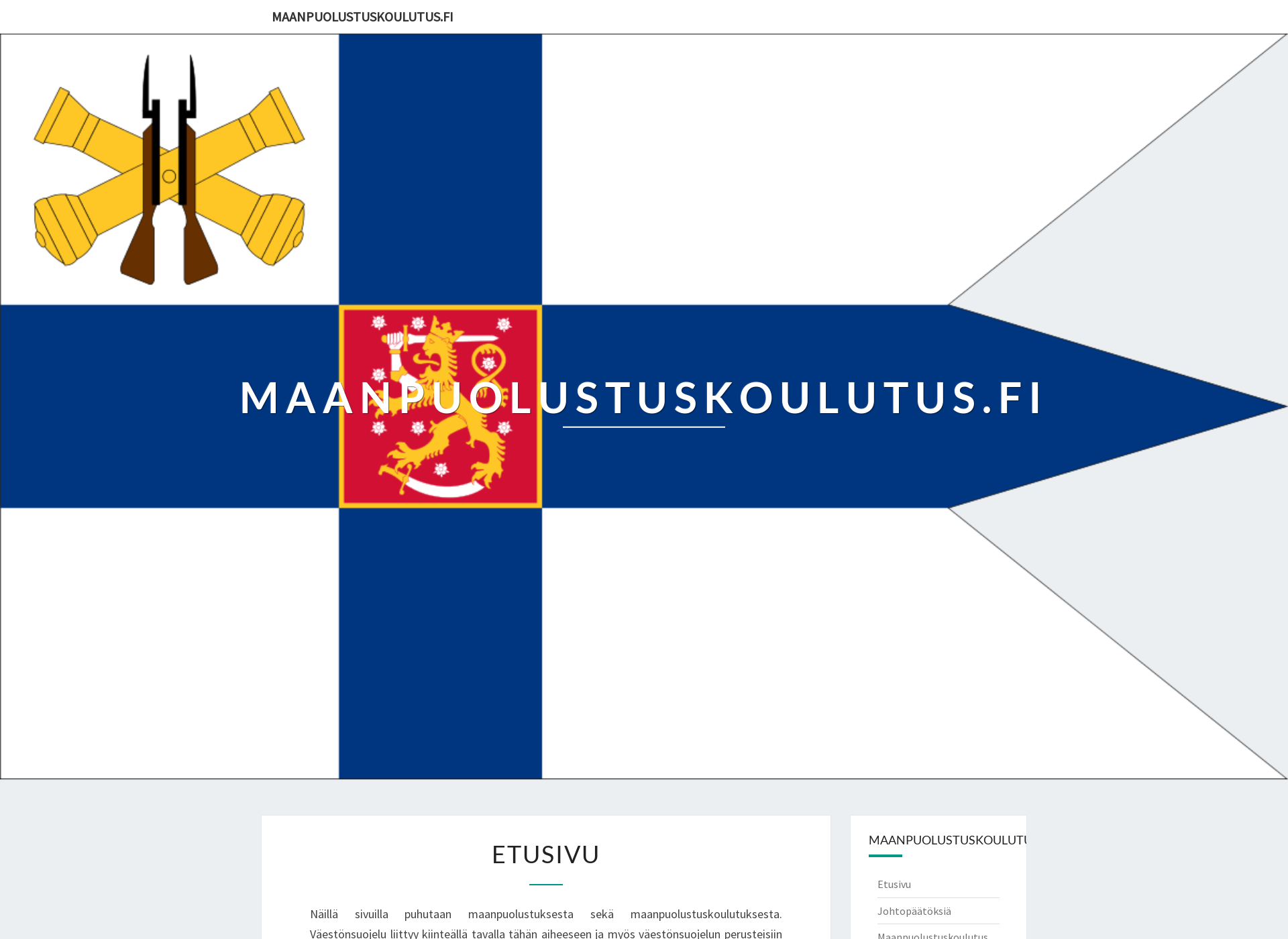 Skärmdump för maanpuolustuskoulutus.fi