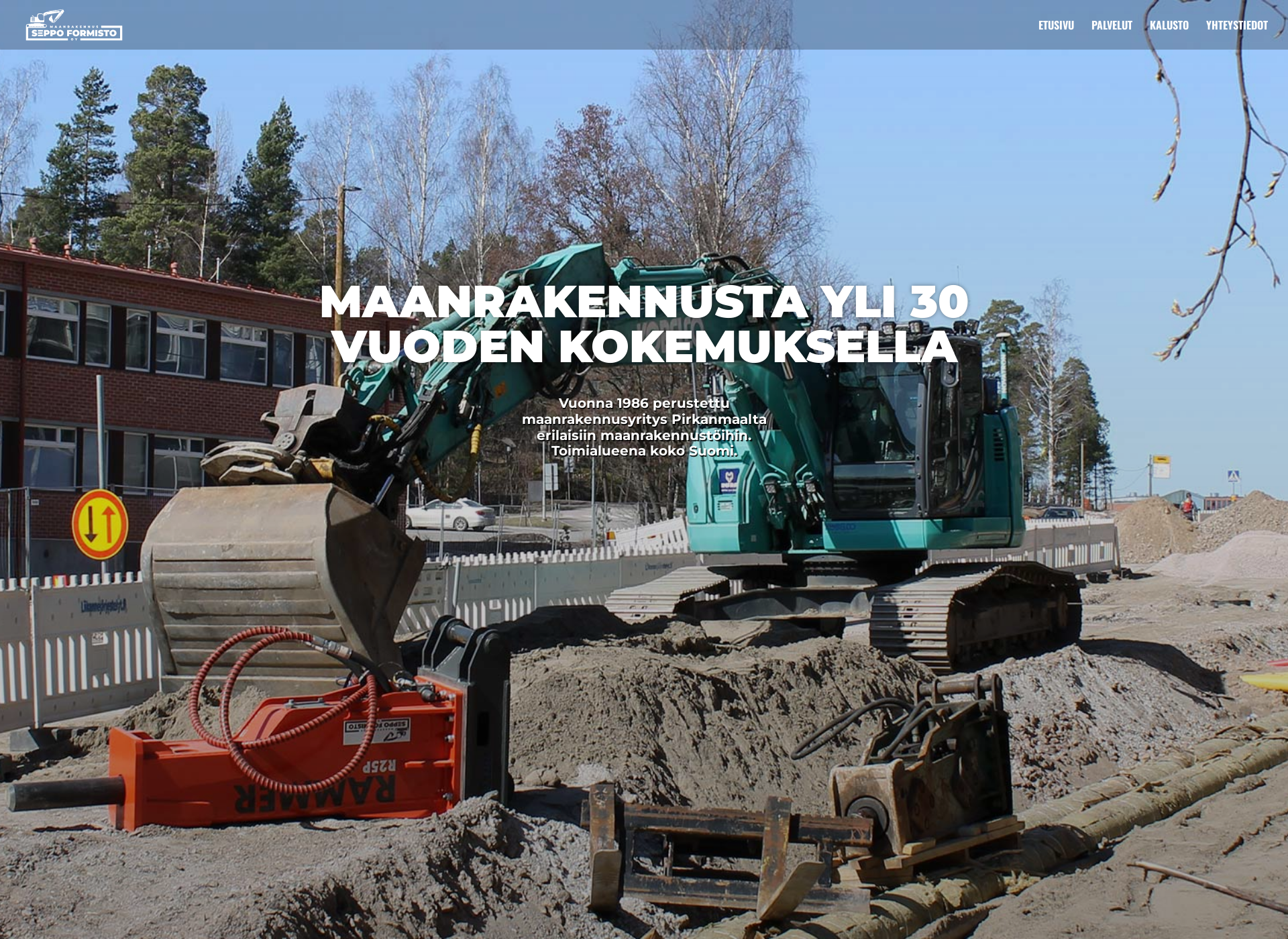 Skärmdump för maanrakennus-sf.fi