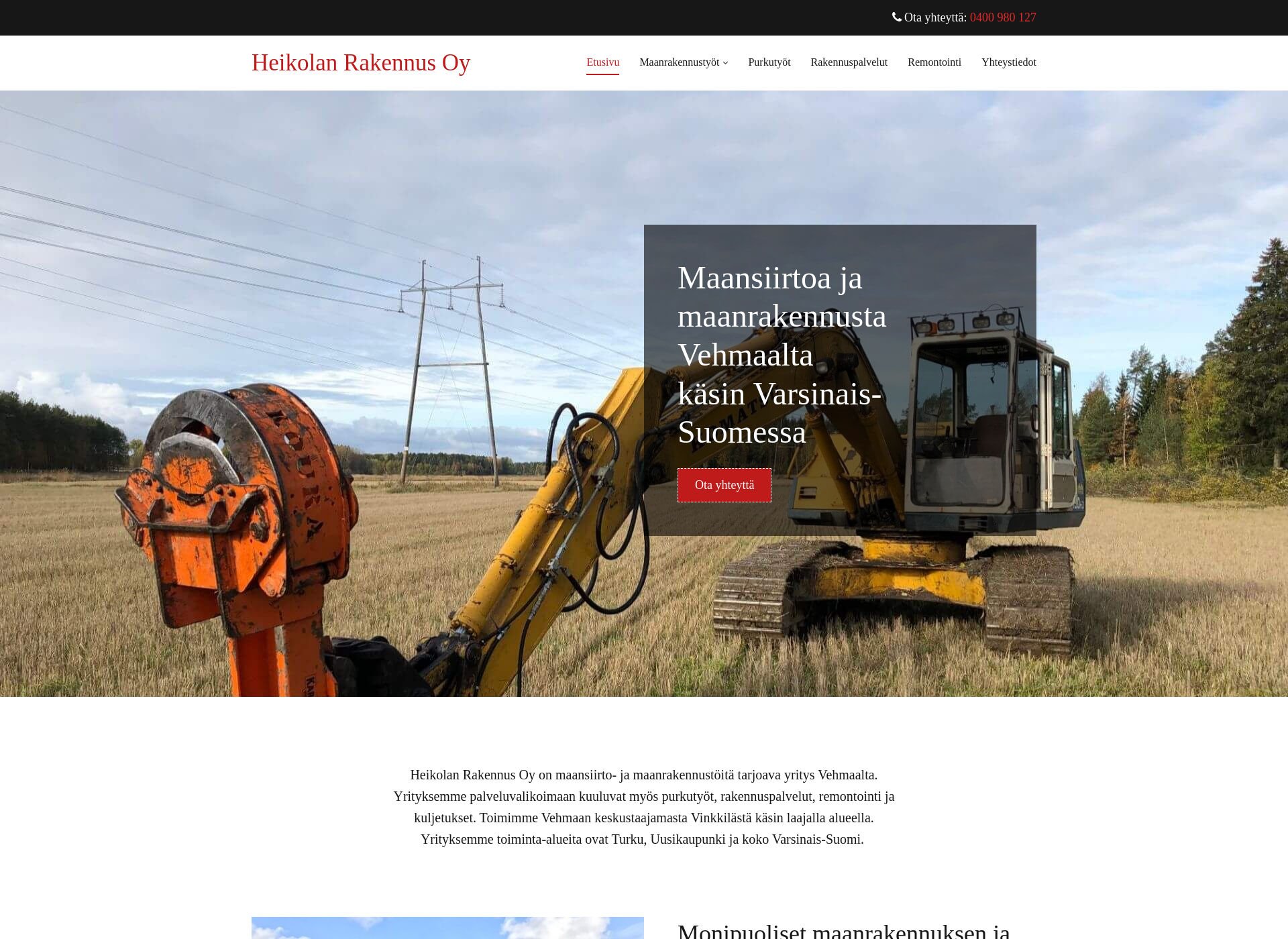 Screenshot for maanrakennusheino.fi