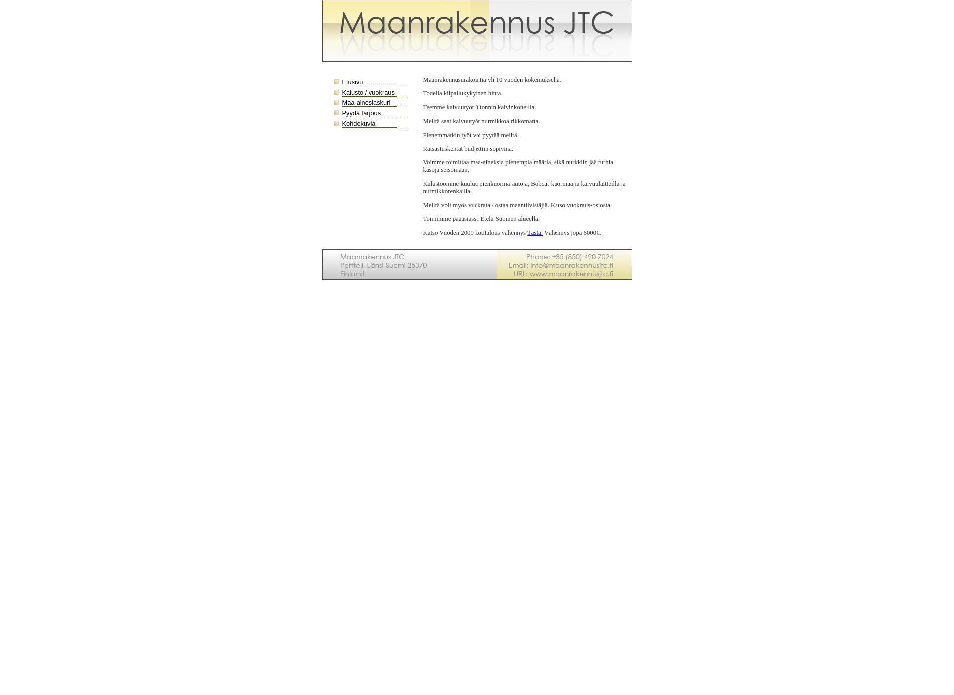 Screenshot for maanrakennusjtc.fi