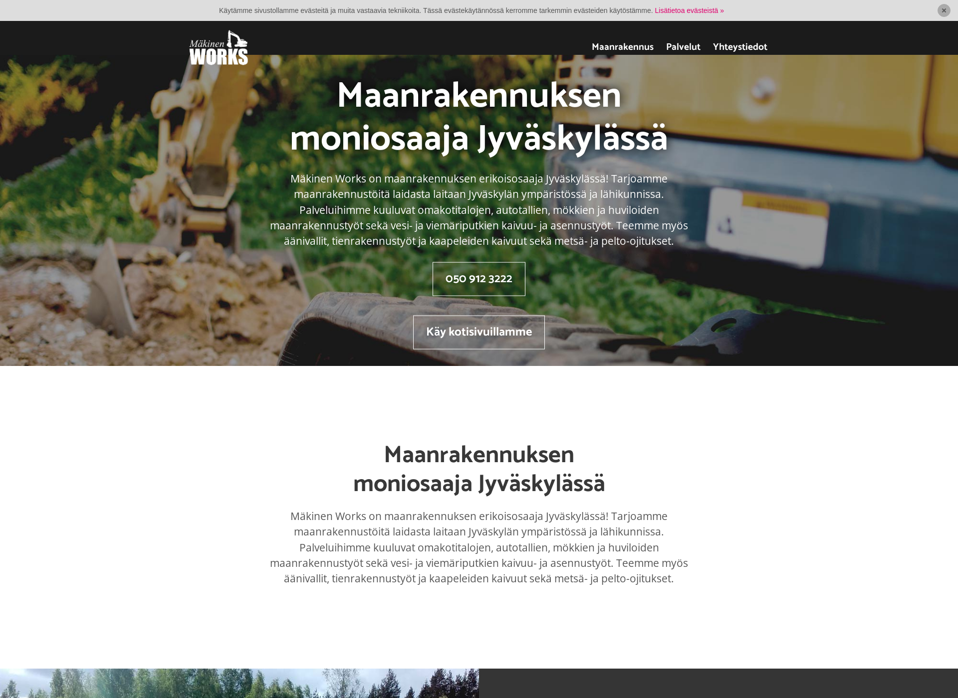 Skärmdump för maanrakennusjyvaskyla.fi