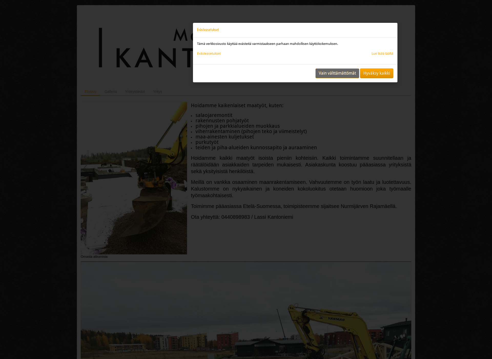 Screenshot for maanrakennuskantoniemi.fi