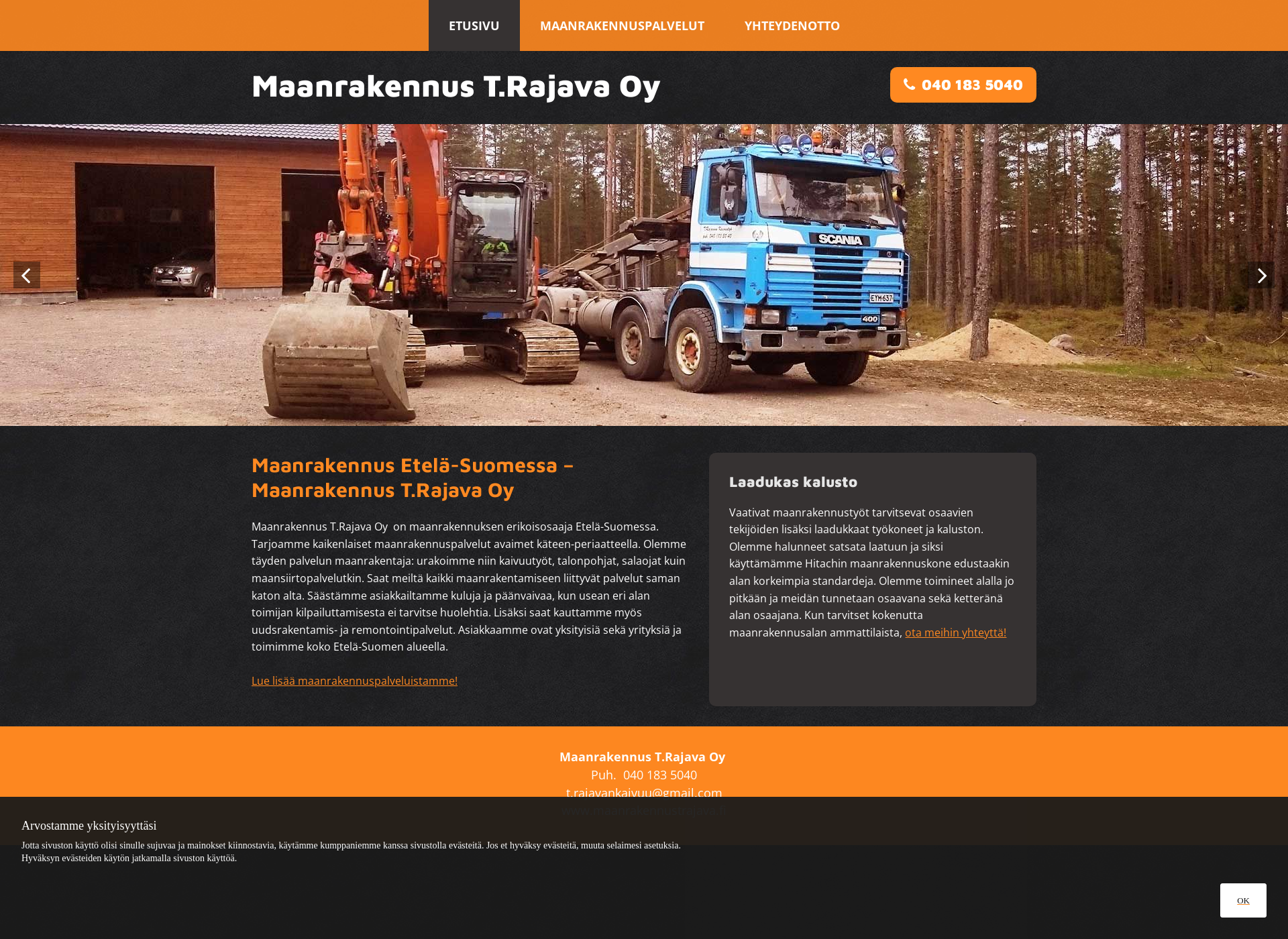 Screenshot for maanrakennustrajava.fi