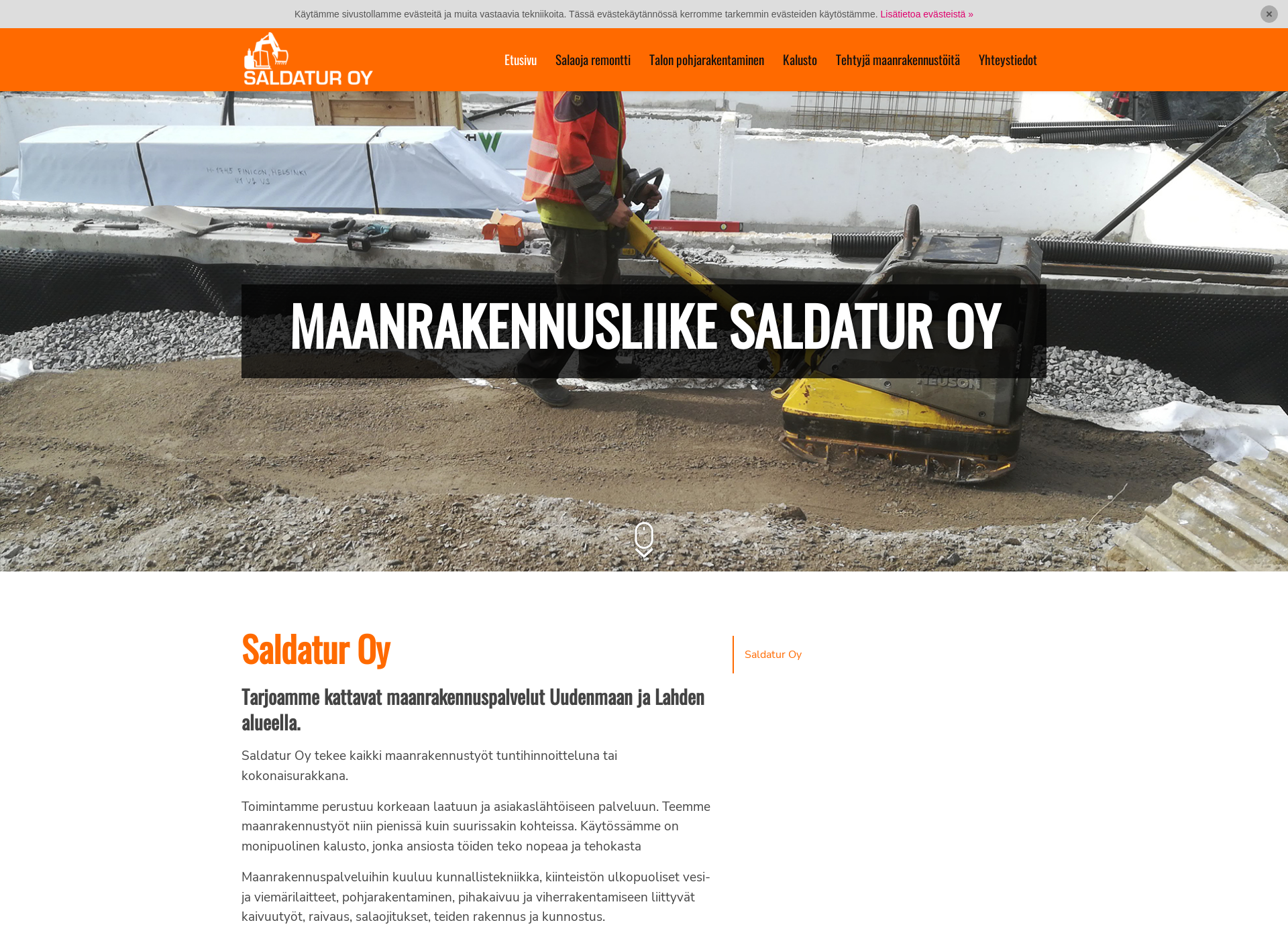 Skärmdump för maanrakennusuusimaa.fi