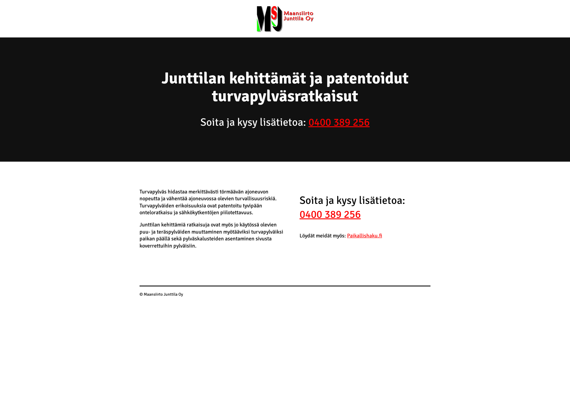 Screenshot for maansiirtojunttila.fi
