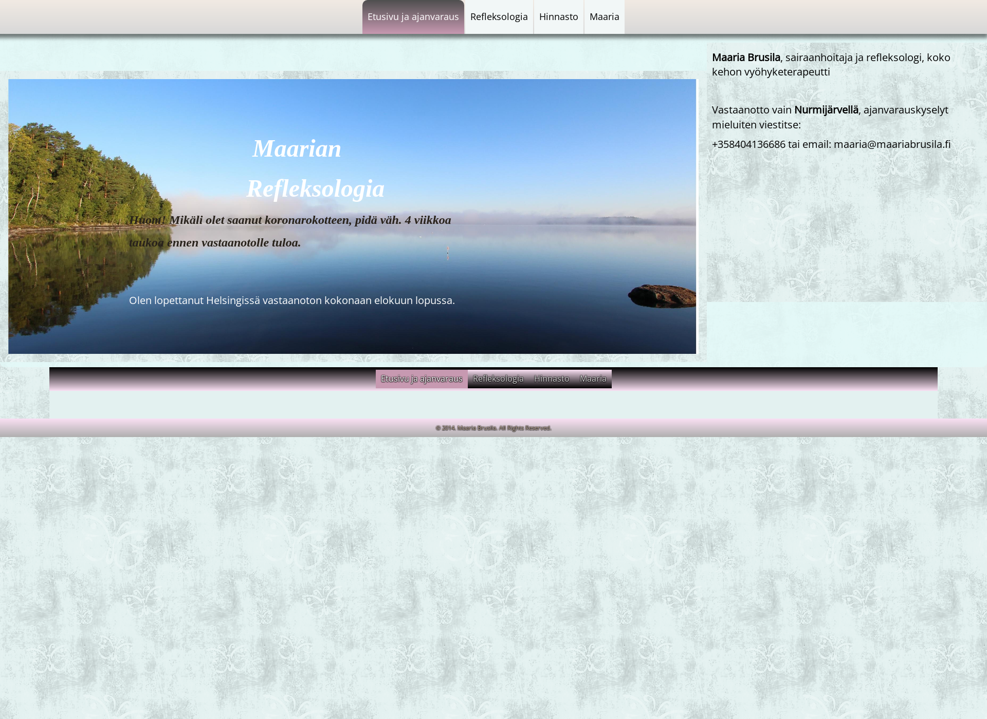 Skärmdump för maariabrusila.fi