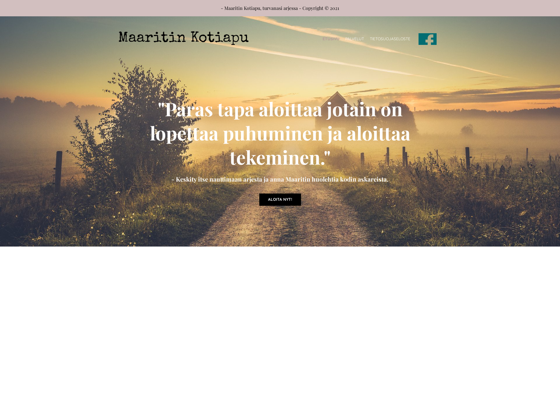 Skärmdump för maaritinkotiapu.fi