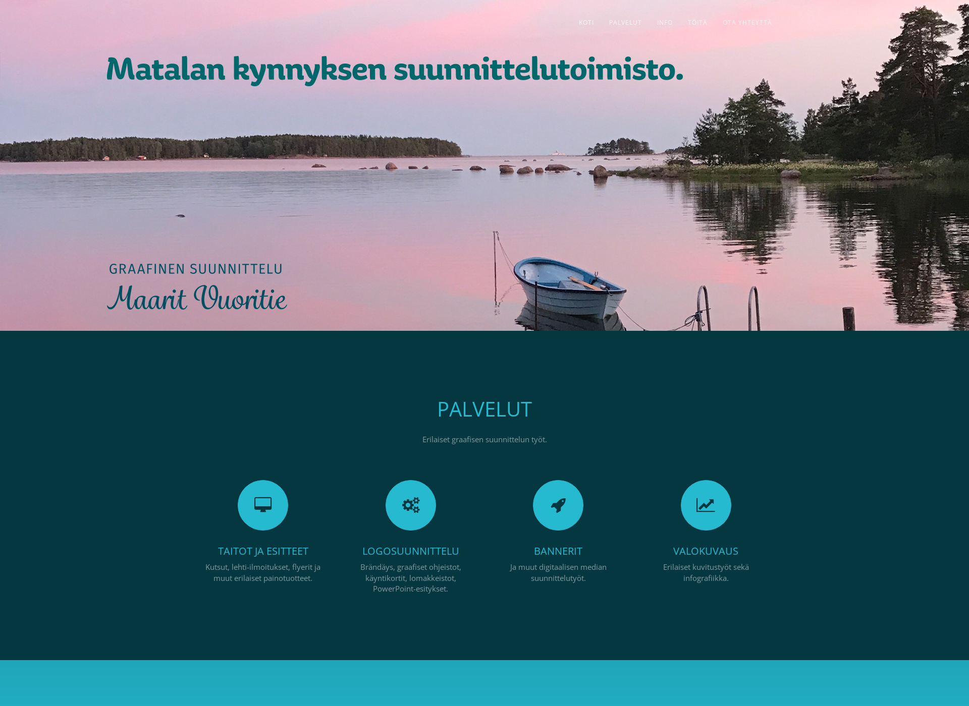 Skärmdump för maaritvuoritie.fi