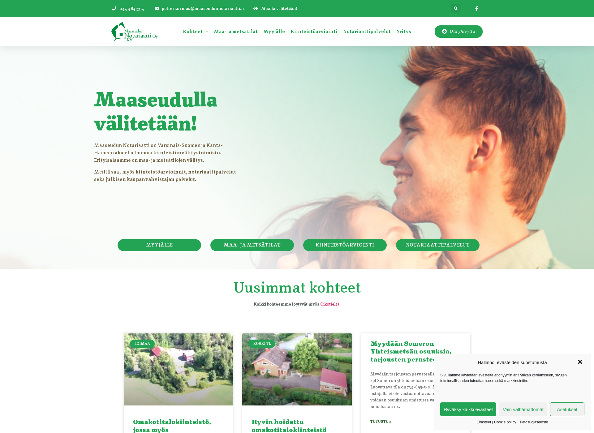Screenshot for maaseudunnotariaatti.fi