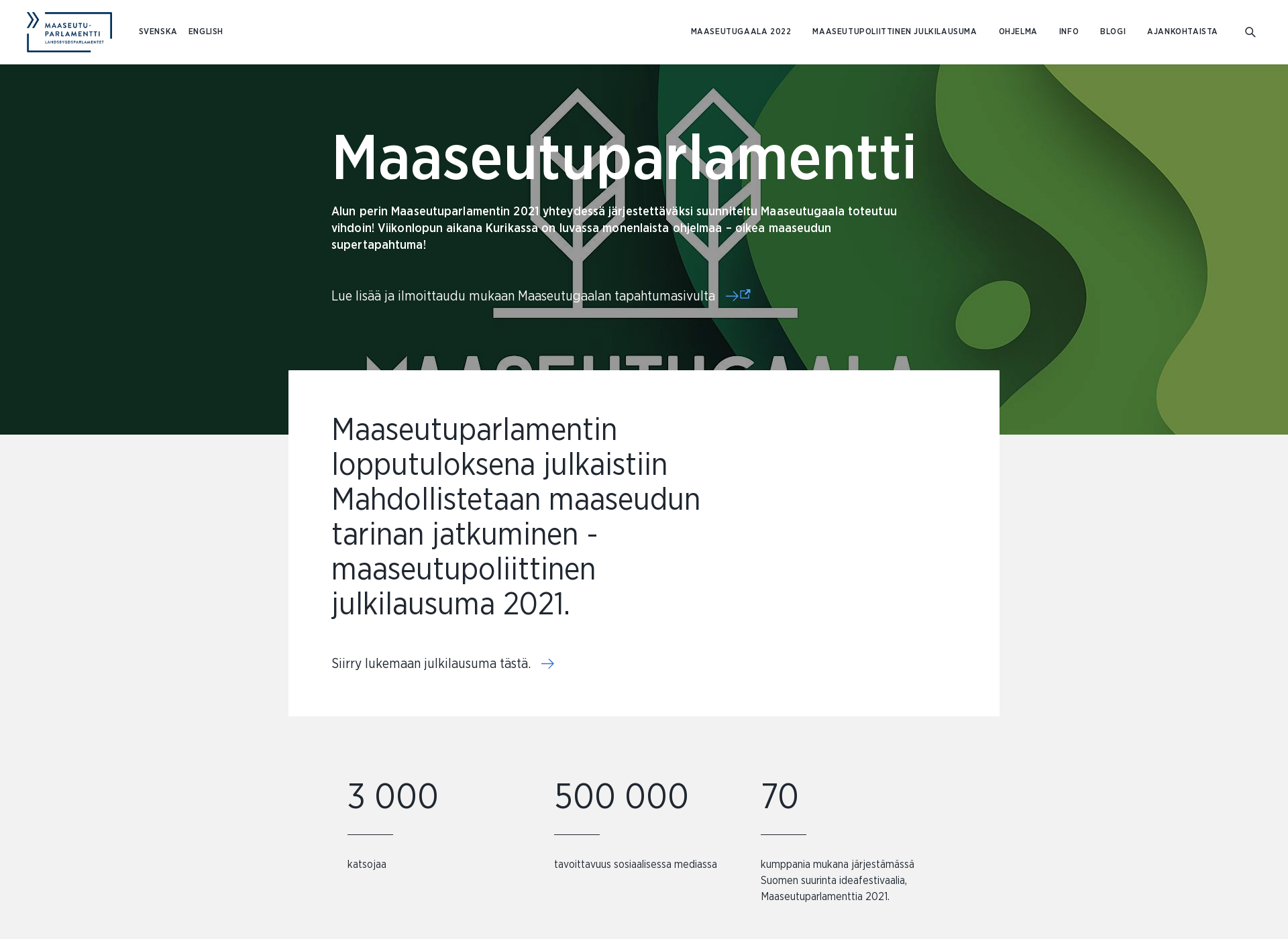 Screenshot for maaseutuparlamentti.fi