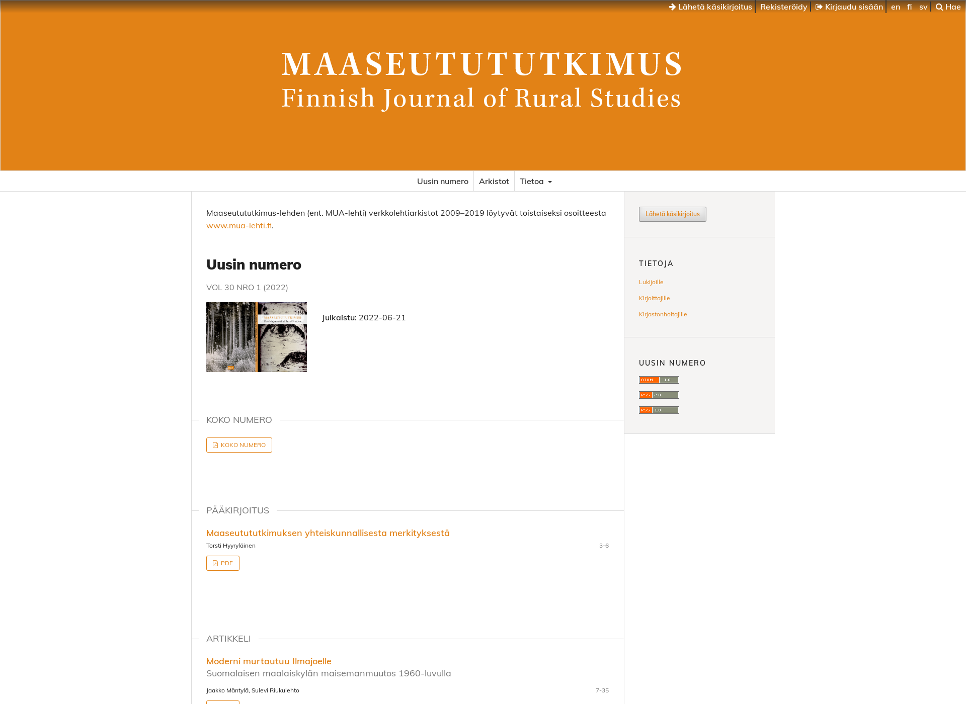 Screenshot for maaseutututkimus.fi