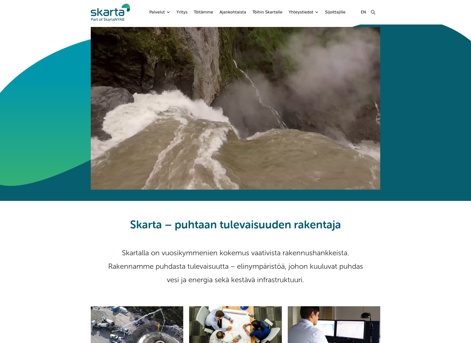 Skärmdump för maastorakentajat.fi