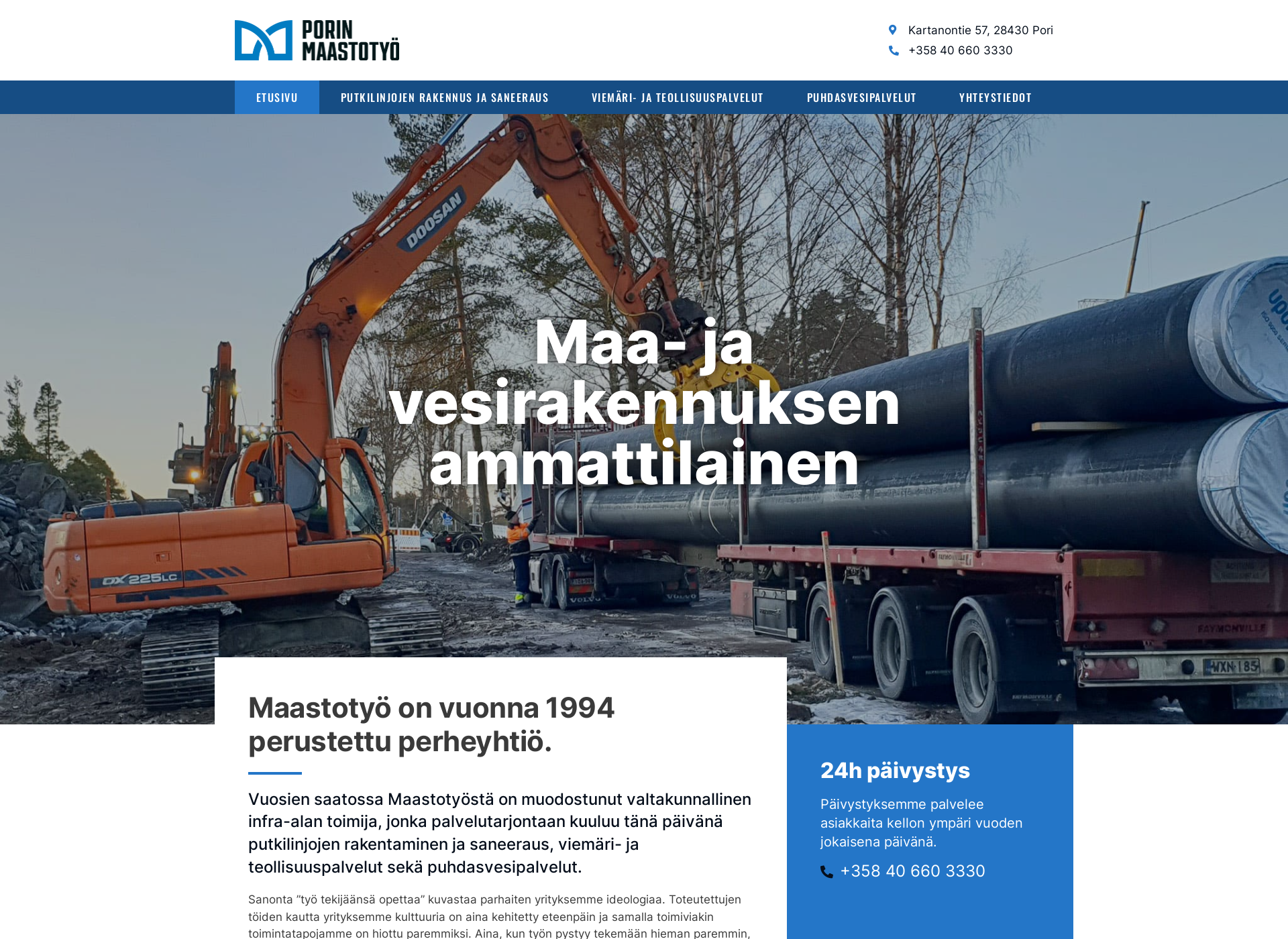Screenshot for maastotyö.fi