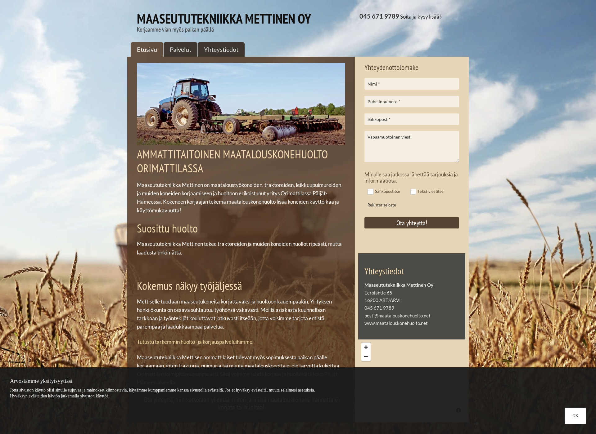 Screenshot for maatalouskonehuolto.net