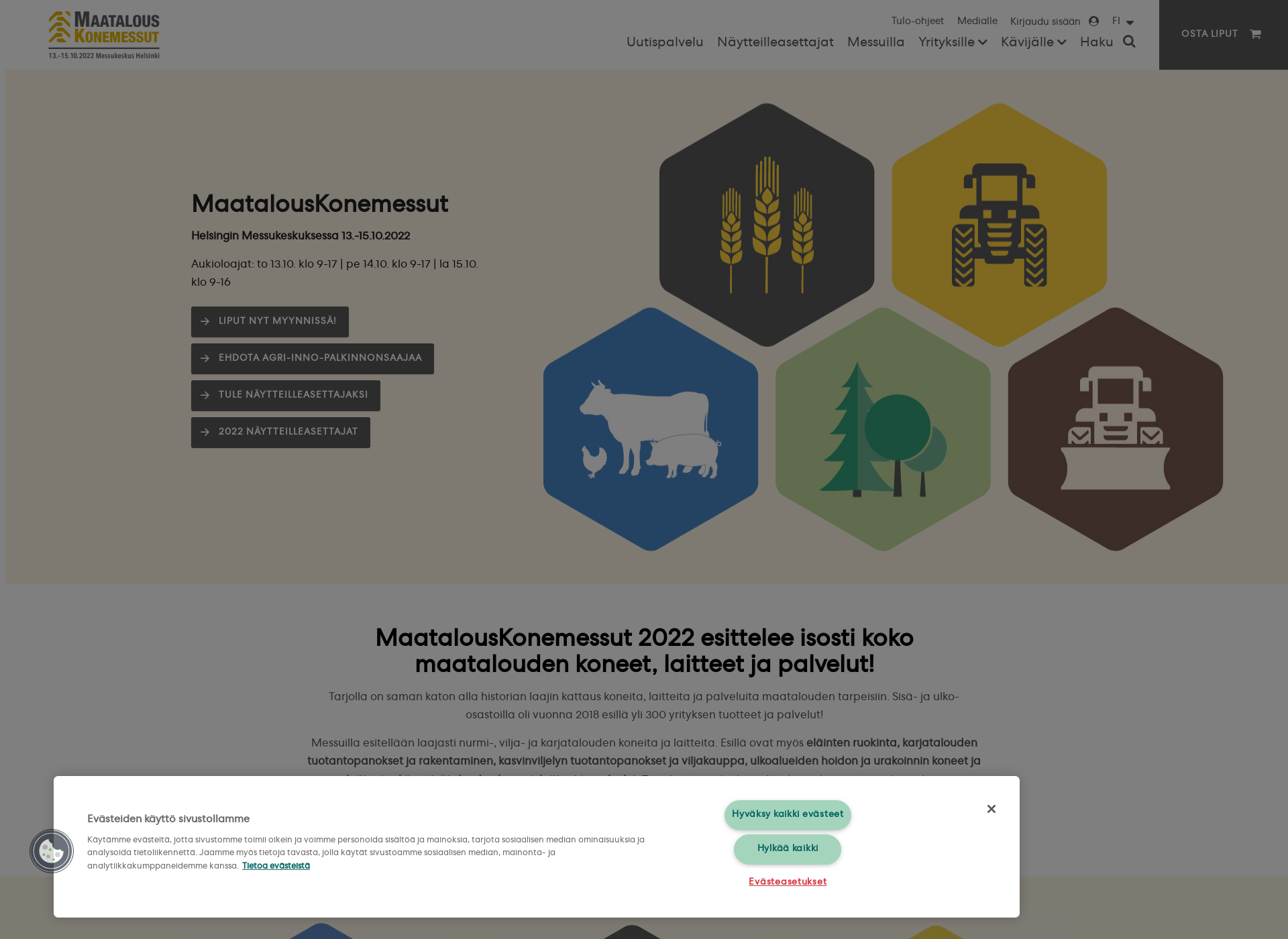 Screenshot for maatalouskonemessut.fi