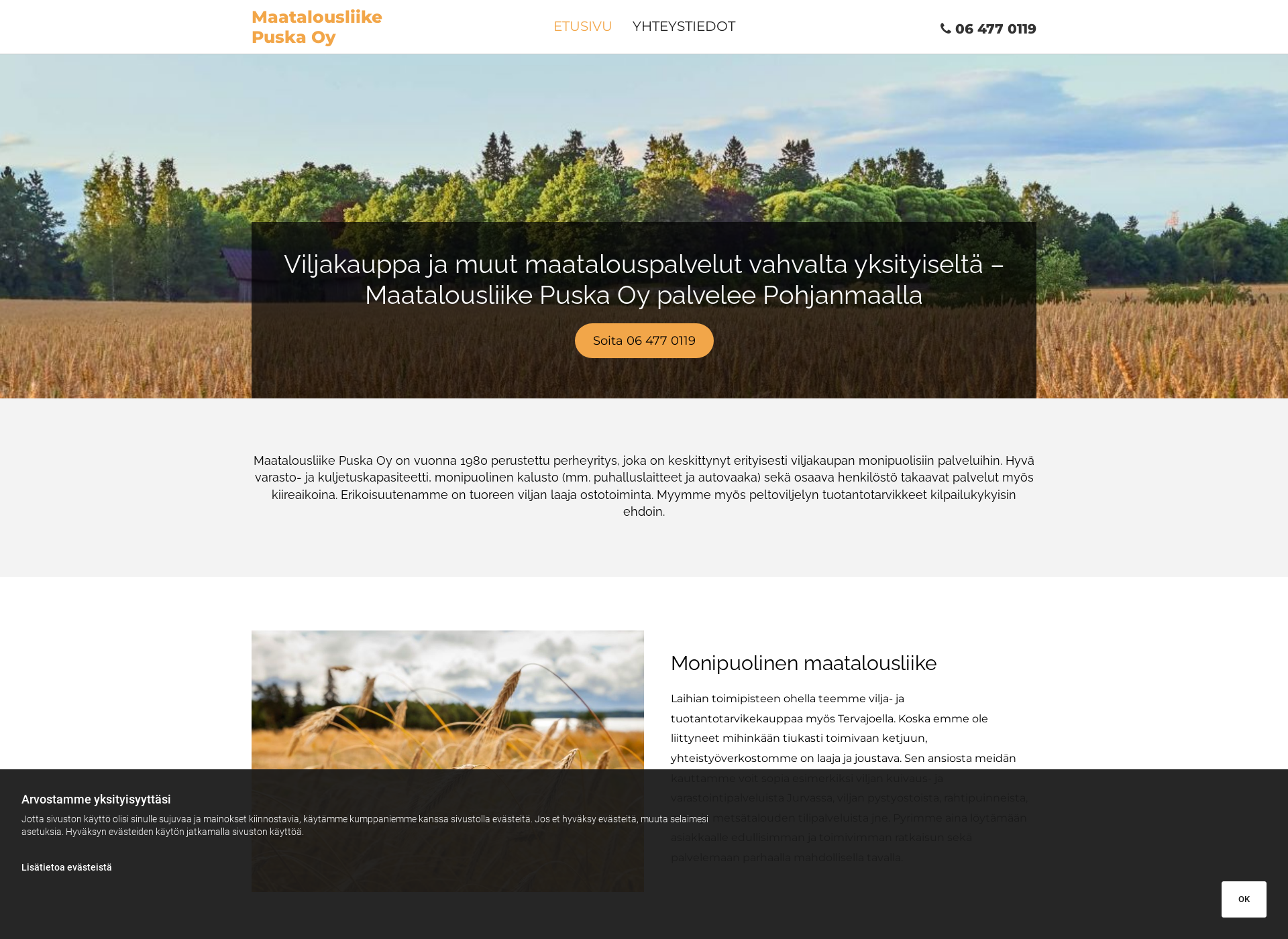 Screenshot for maatalousliikepuskaoy.fi
