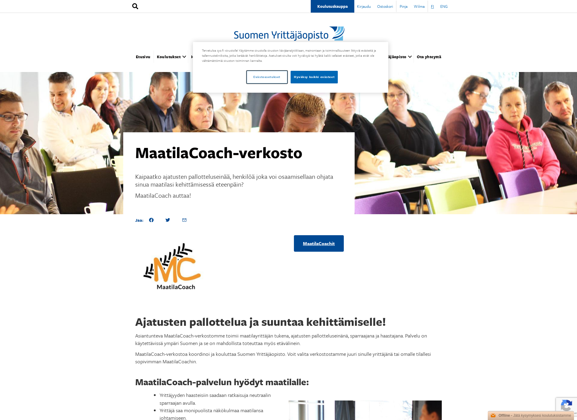 Screenshot for maatilacoach.fi