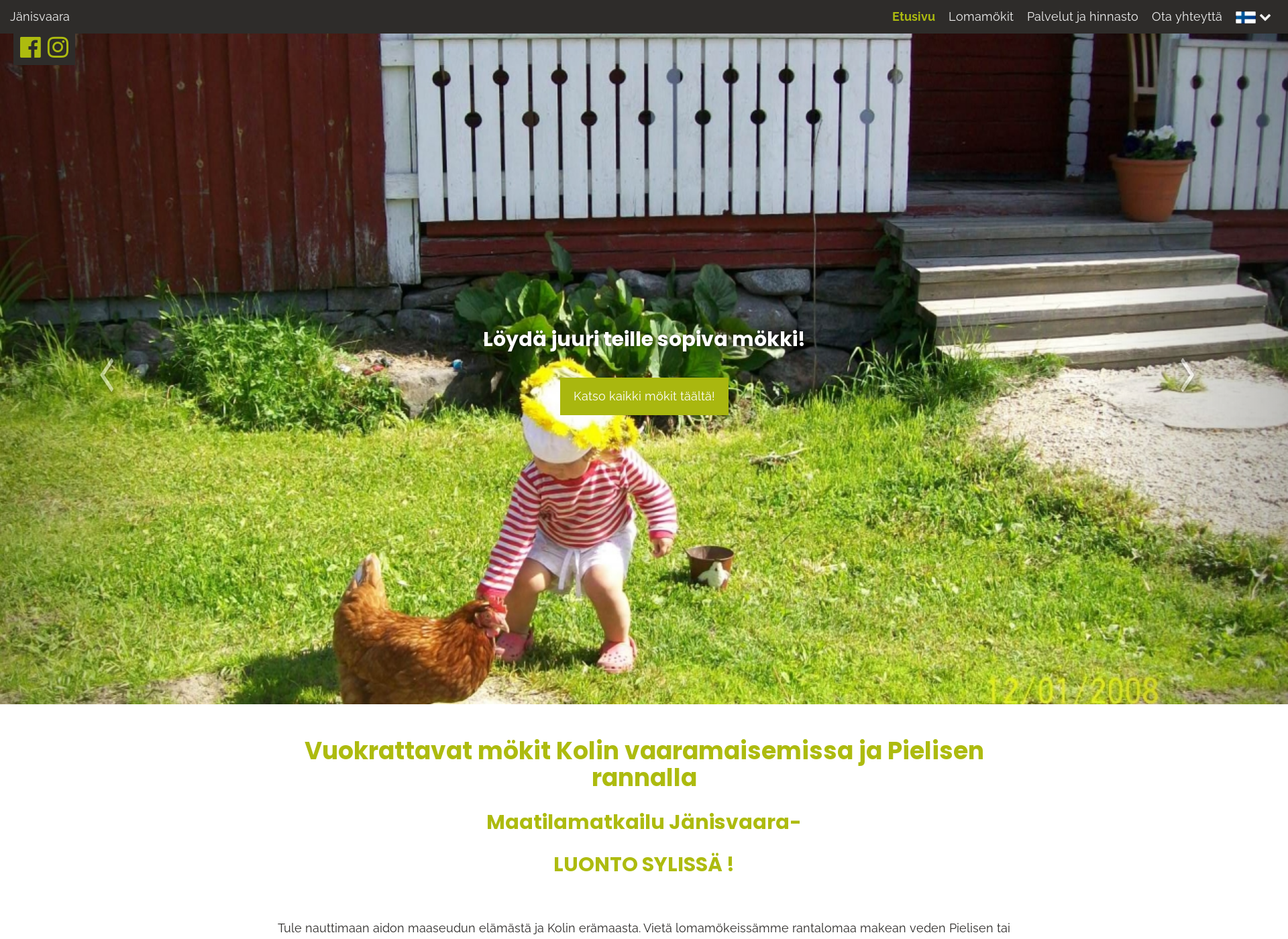 Skärmdump för maatilamatkailu.fi