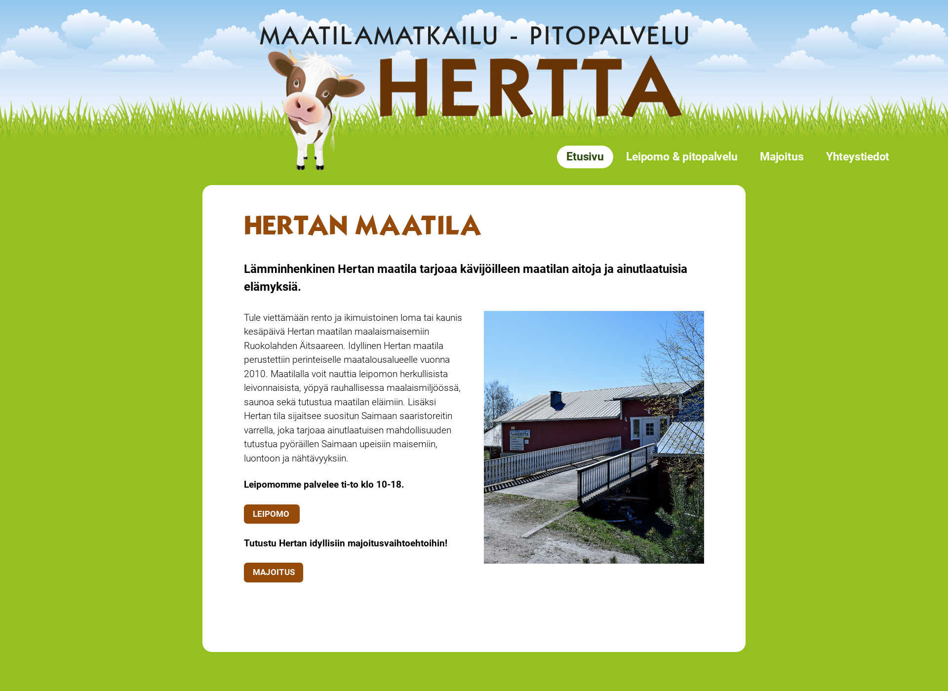 Screenshot for maatilamatkailuhertta.fi