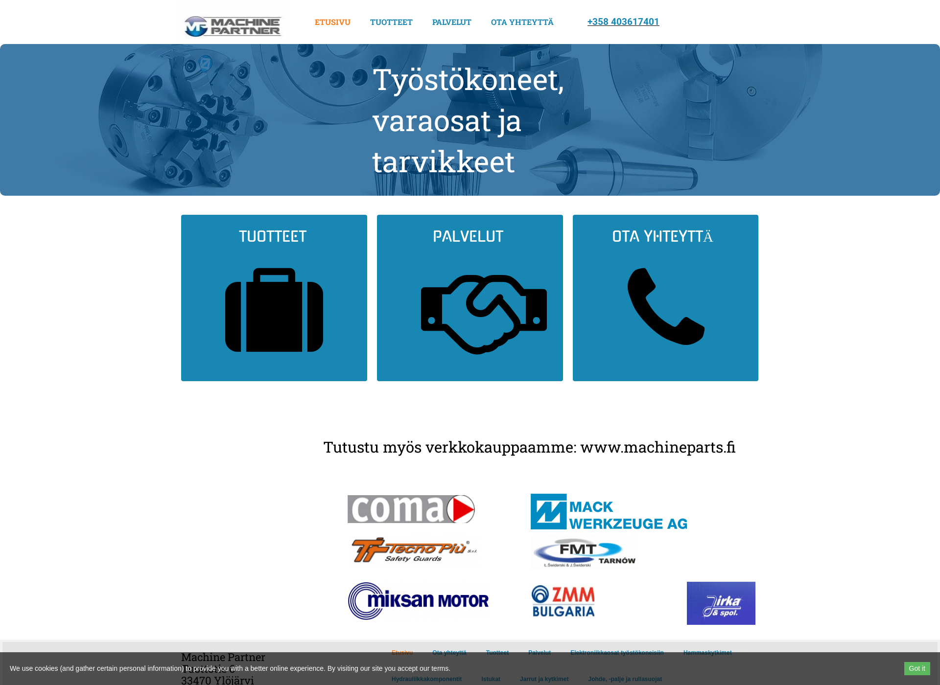 Skärmdump för machinepartner.fi