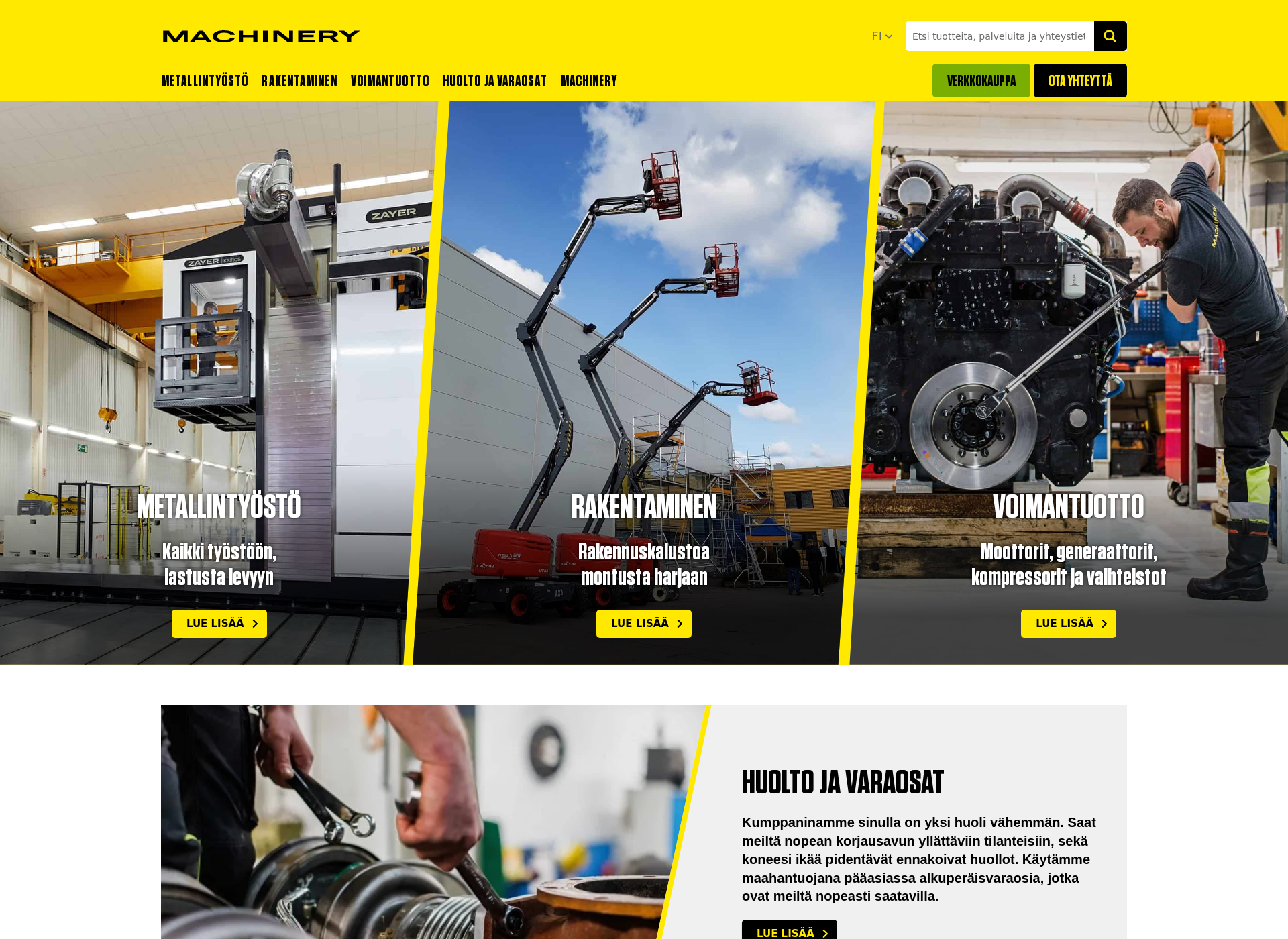 Skärmdump för machinery.fi
