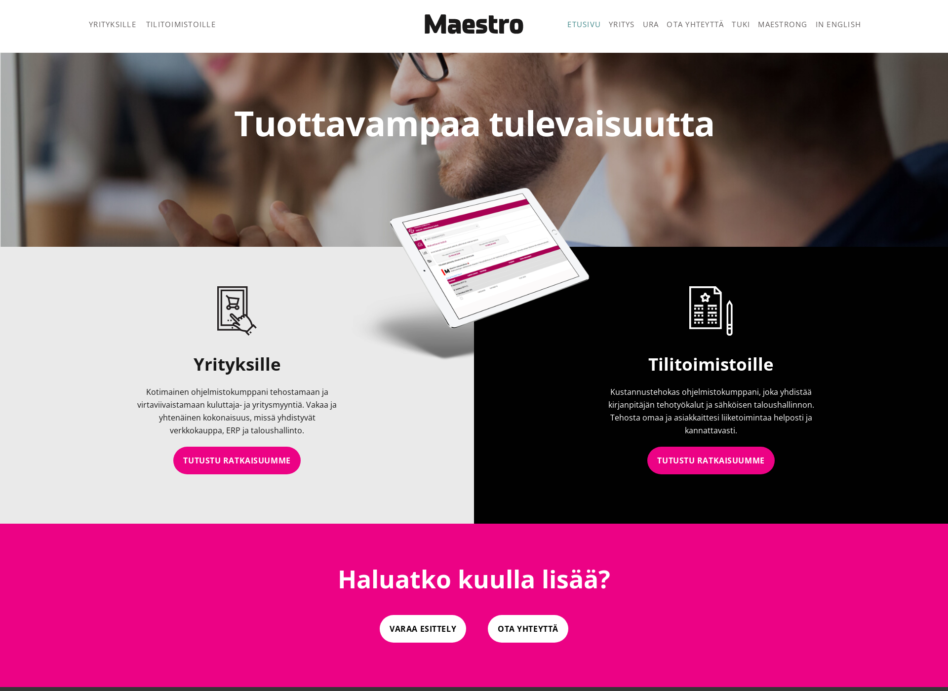 Skärmdump för maestro.fi