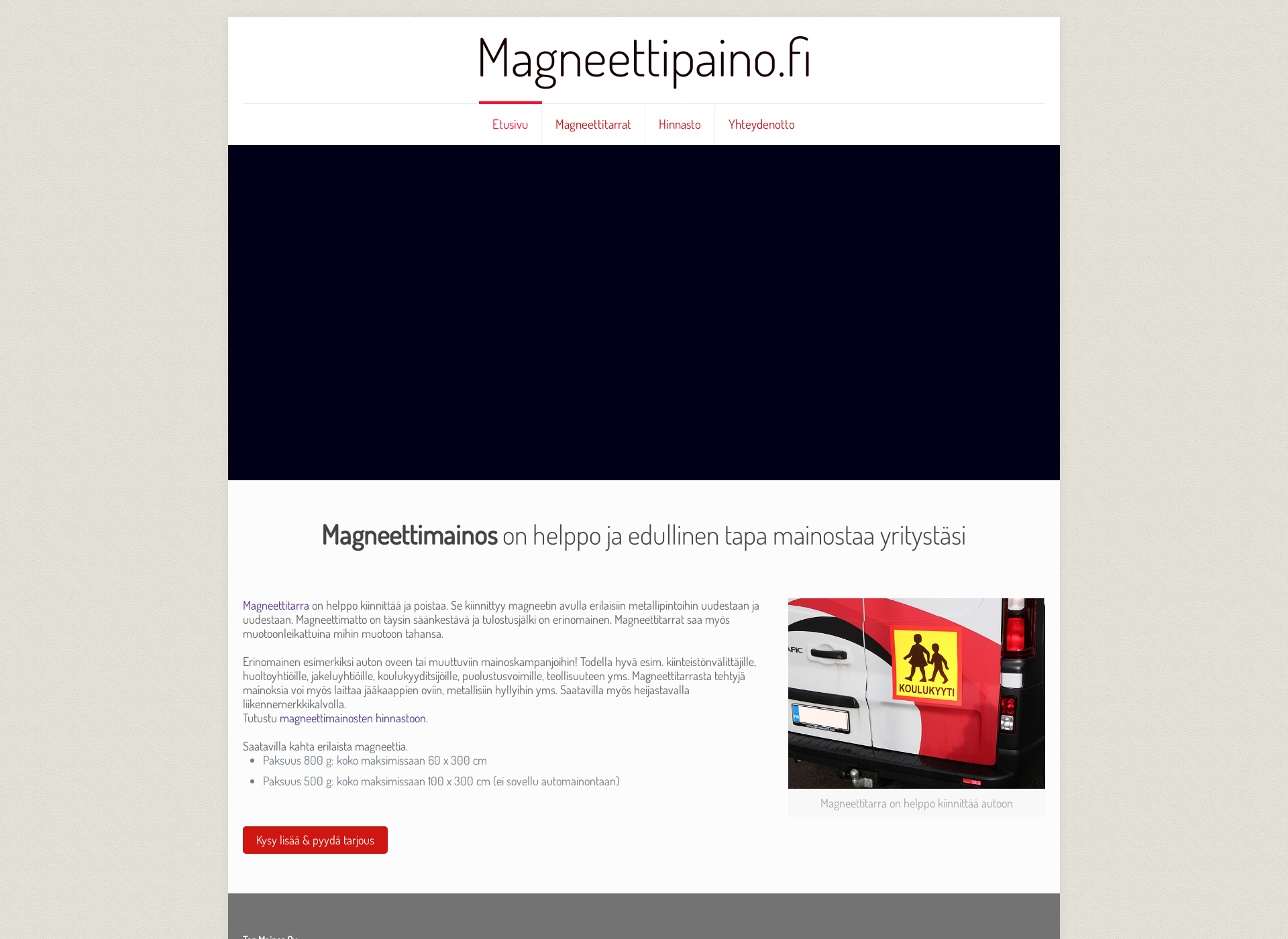 Skärmdump för magneettipaino.fi