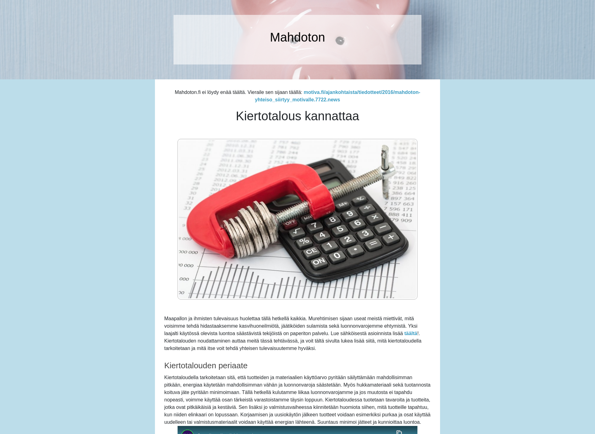 Screenshot for mahdoton.fi