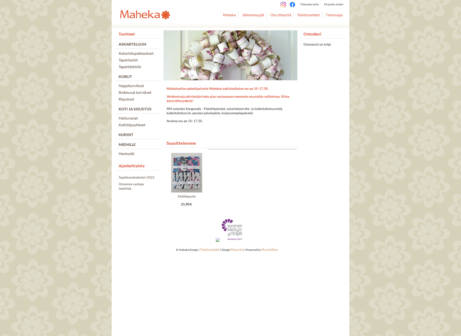 Screenshot for maheka.fi